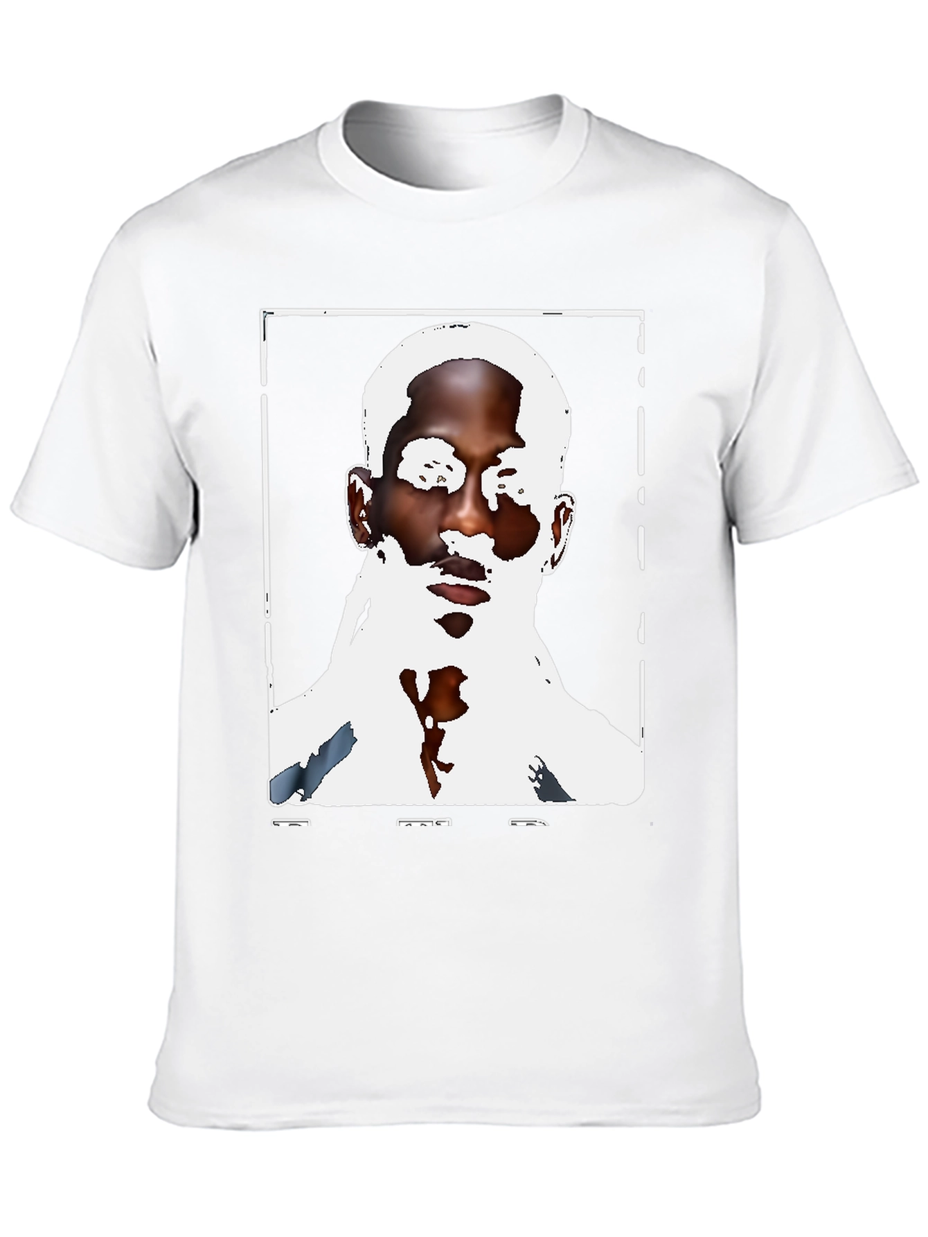 Black Graphic Tee - Mans Face Print