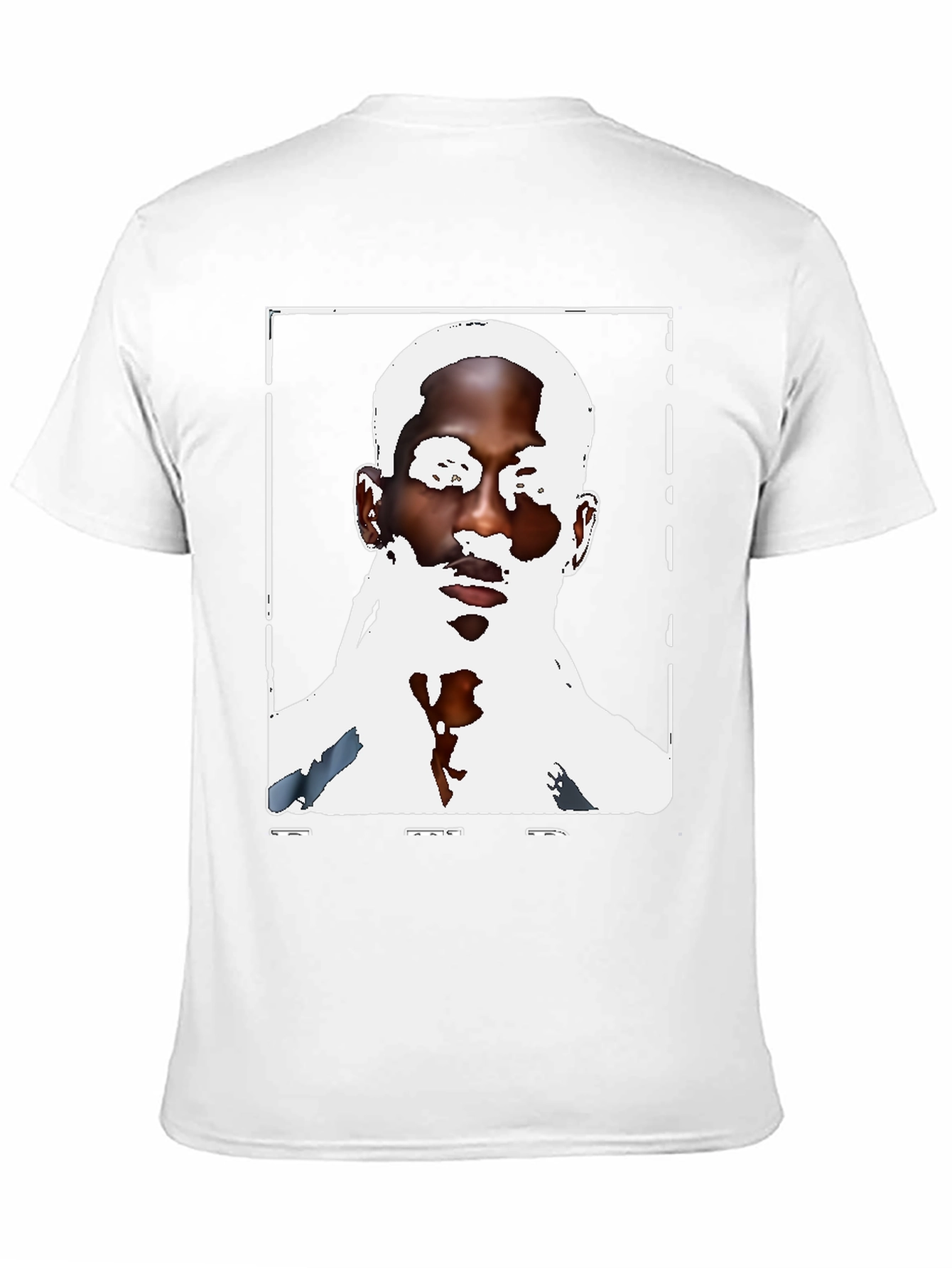Black Graphic Tee - Mans Face Print