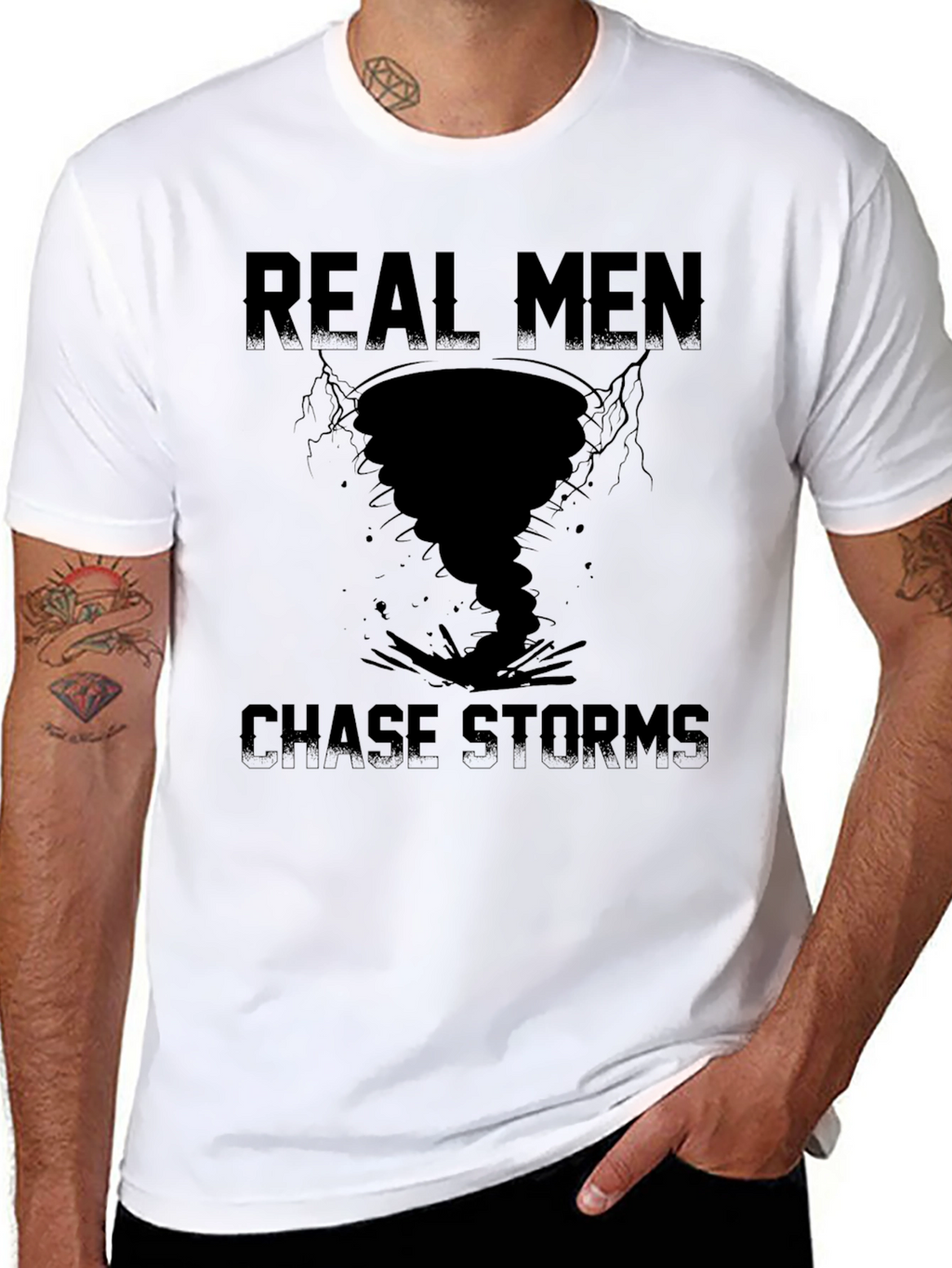 Real Men Chase Storms Graphic T-Shirt
