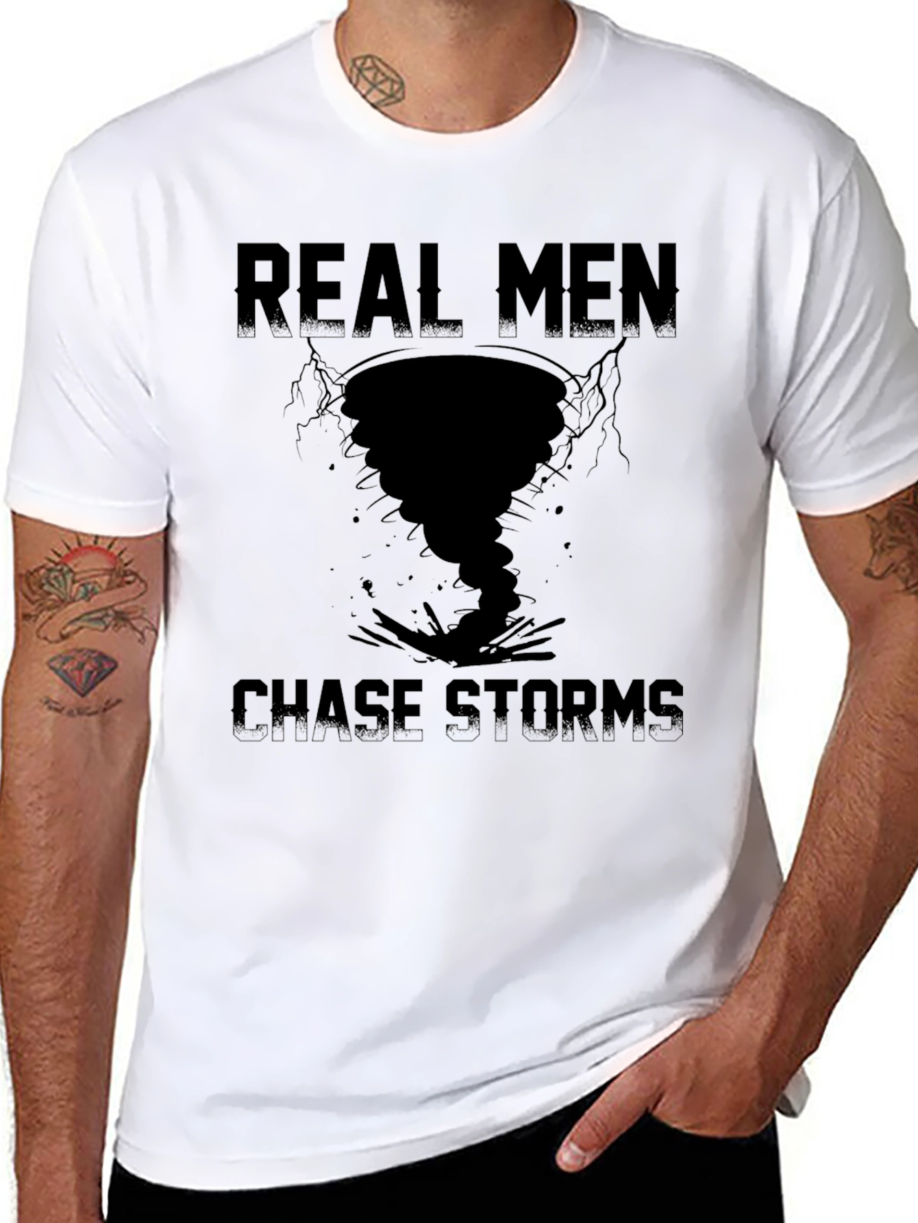 Real Men Chase Storms Graphic T-Shirt