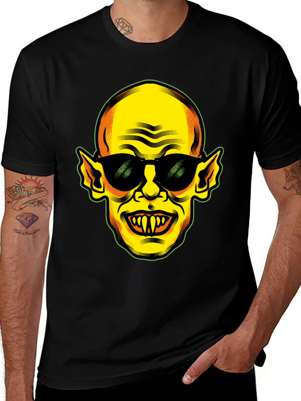 Cool Vampire Graphic Black T-Shirt