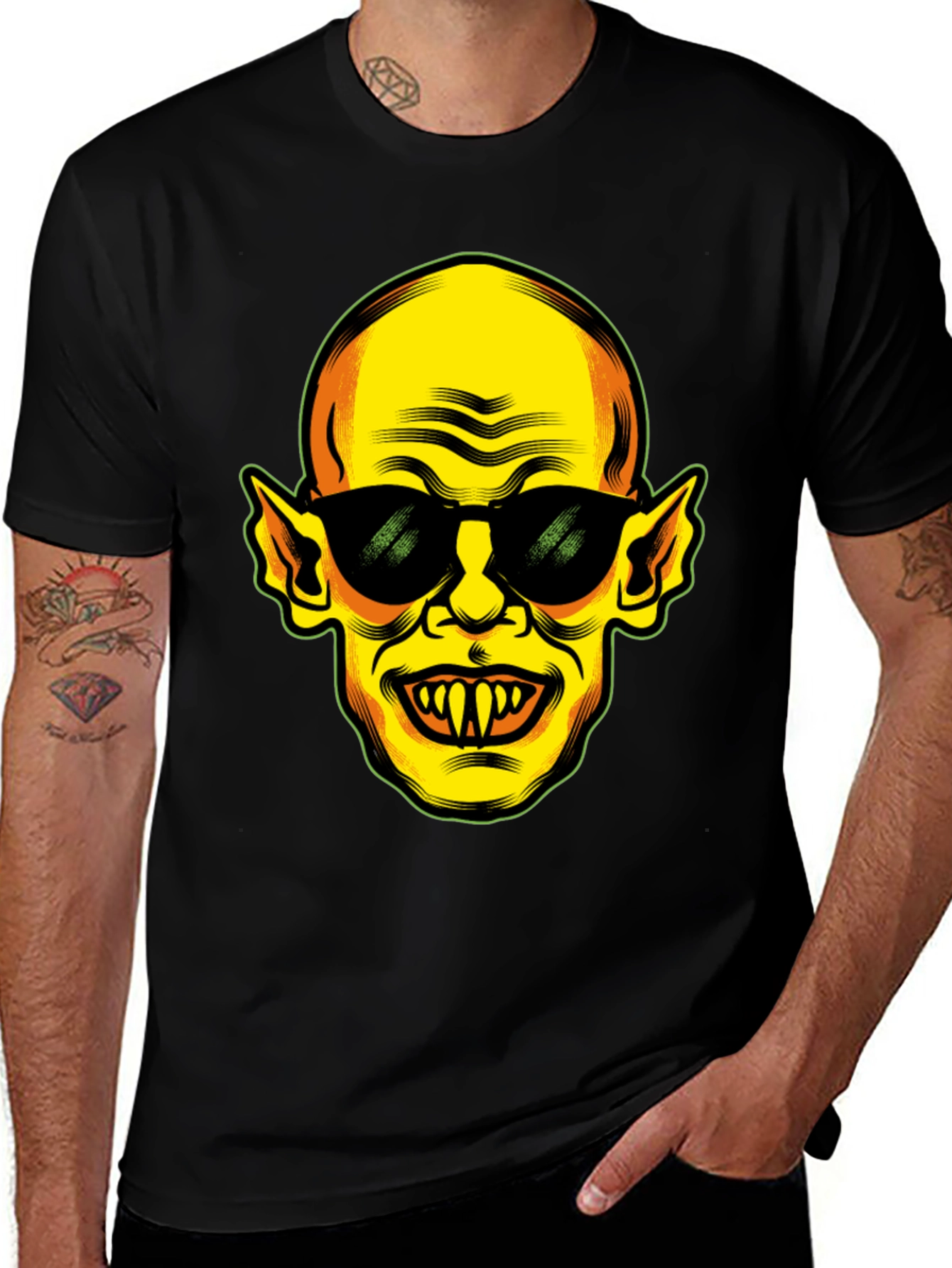 Cool Vampire Graphic Black T-Shirt