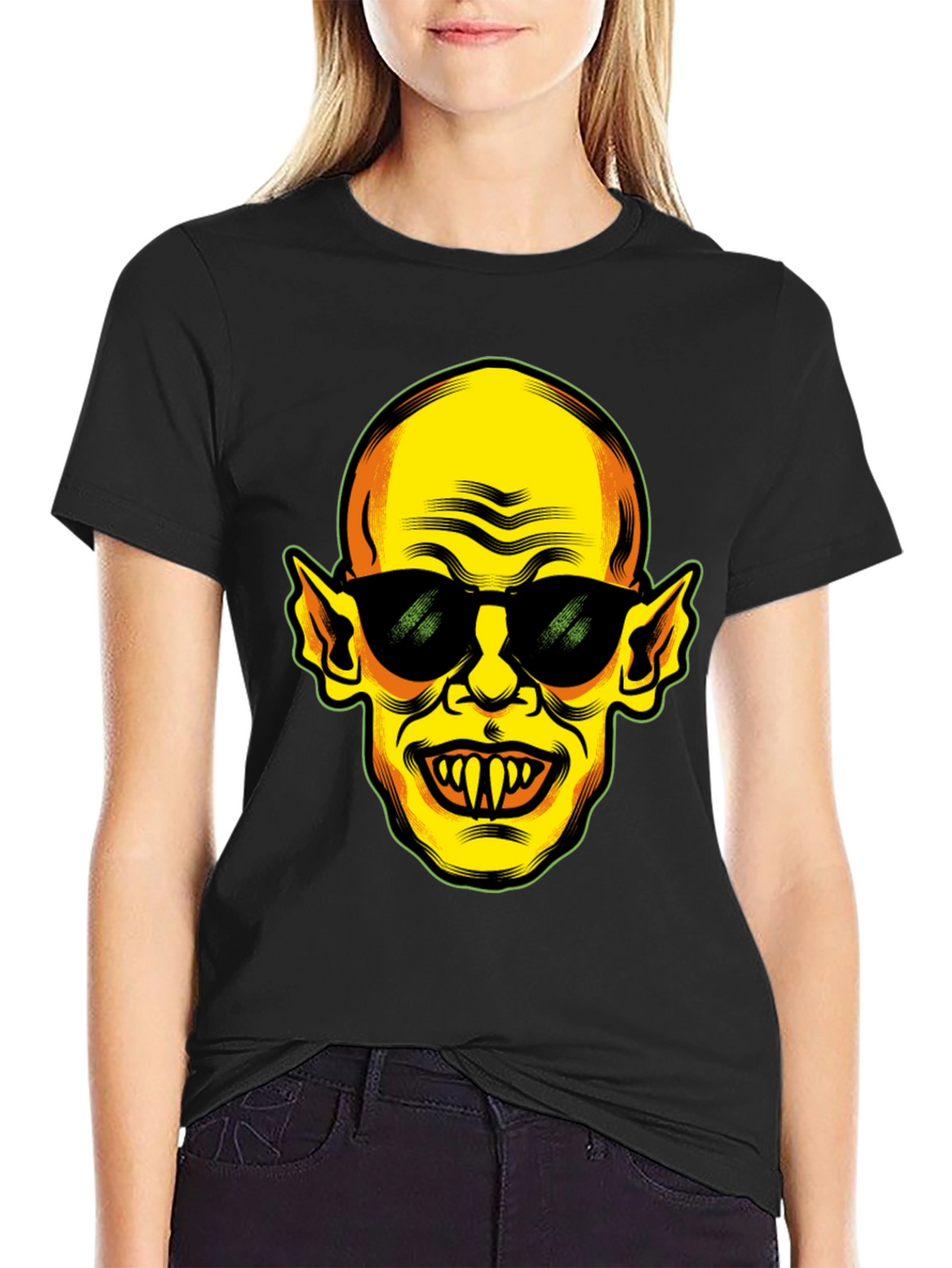 Cool Vampire Graphic Black T-Shirt