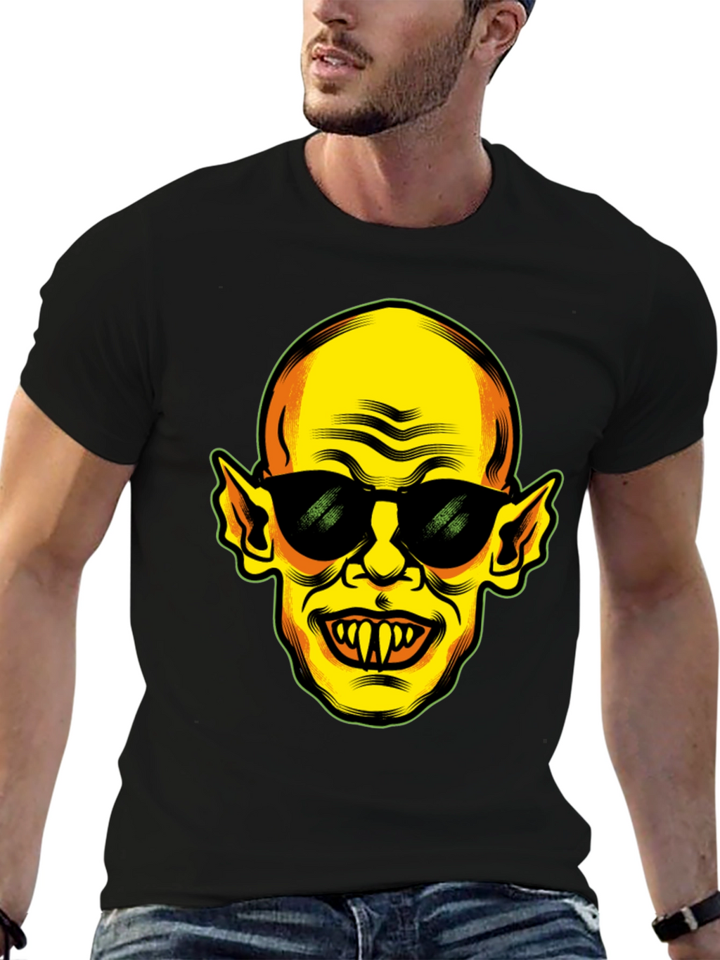 Cool Vampire Graphic Black T-Shirt