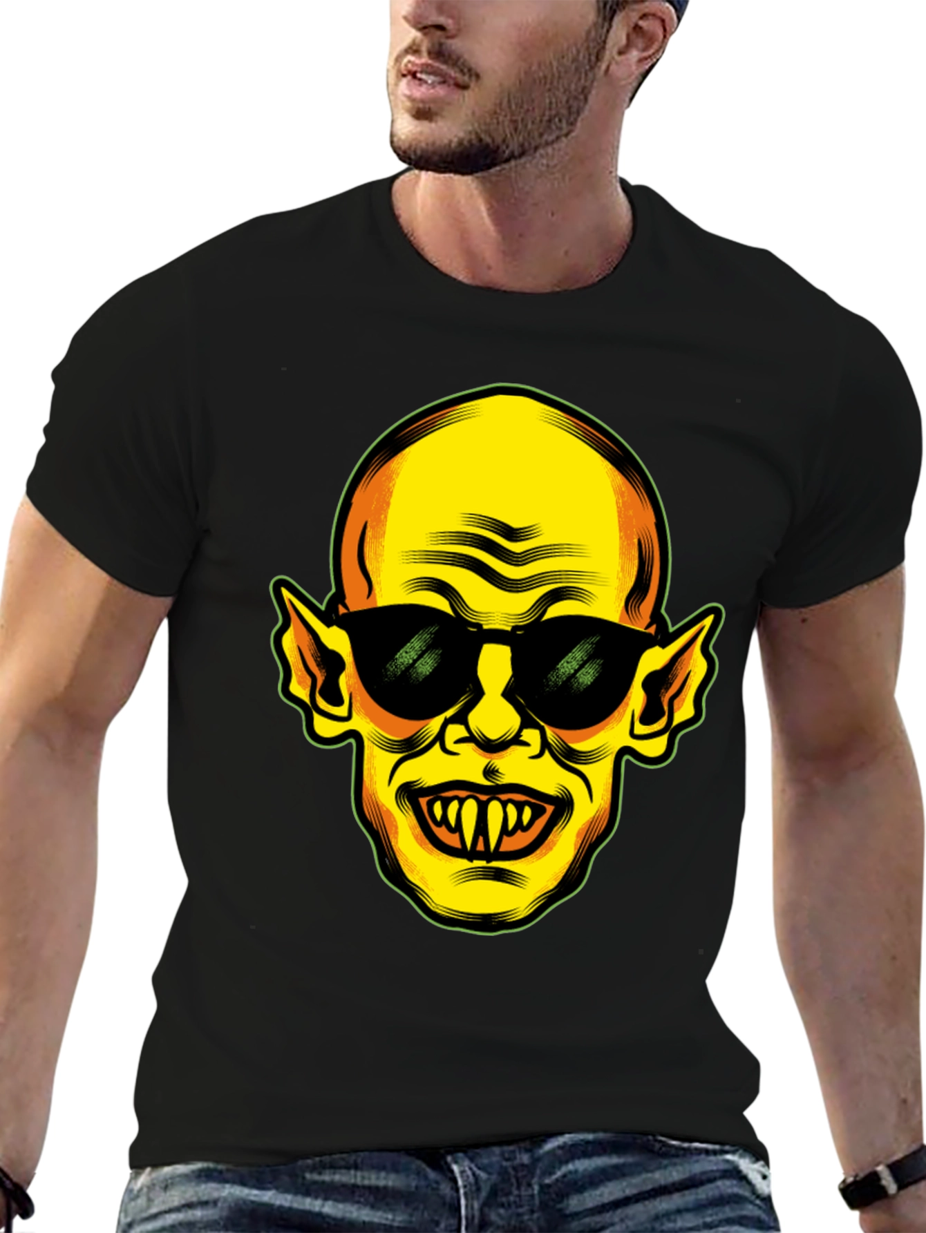 Cool Vampire Graphic Black T-Shirt