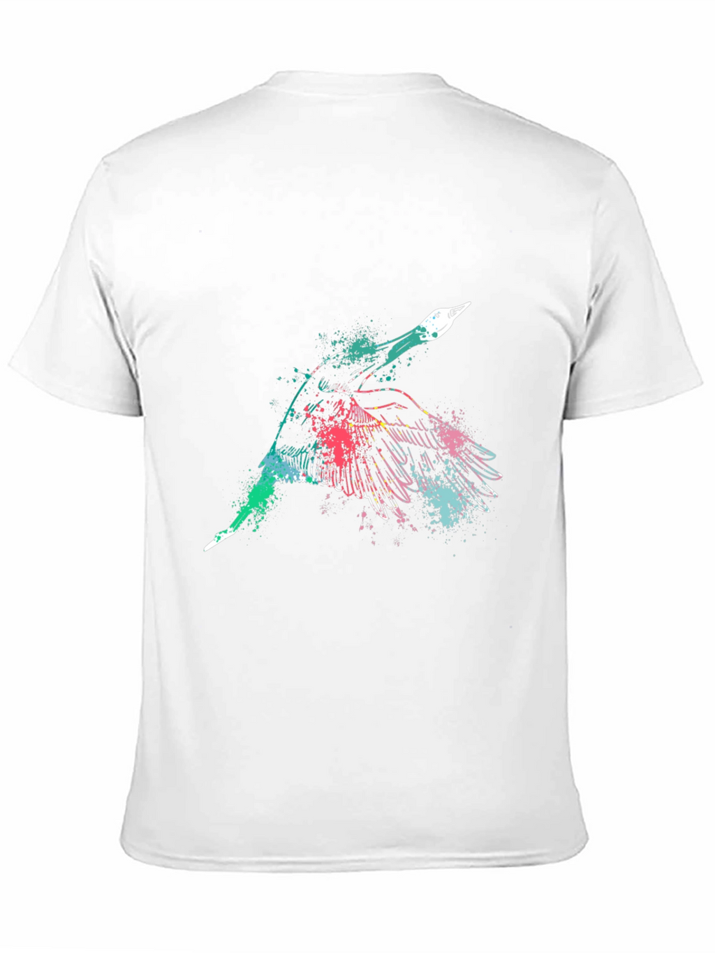 Mens Black Graphic Tee - Flying Bird Design
