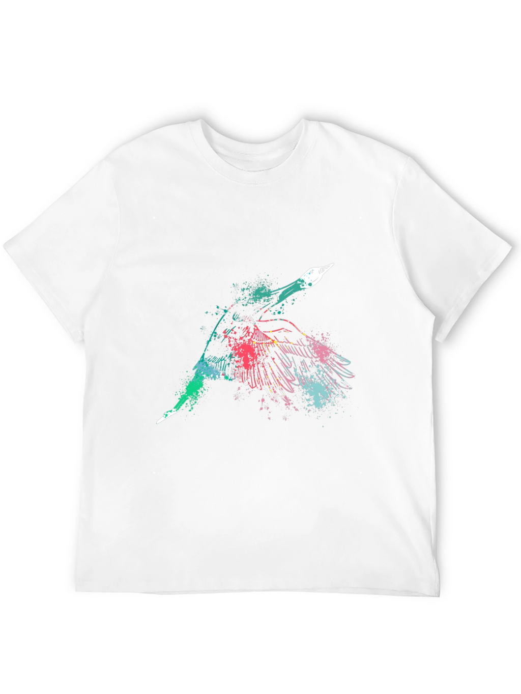 Mens Black Graphic Tee - Flying Bird Design