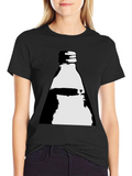 Bottle Graphic Tee - Black Cotton Blend