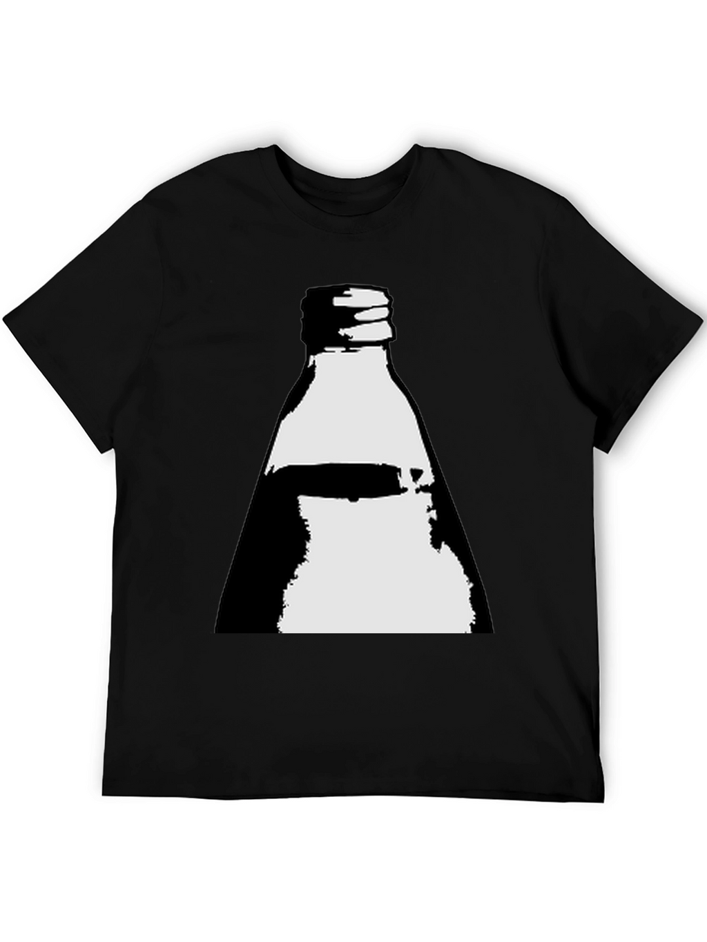 Bottle Graphic Tee - Black Cotton Blend