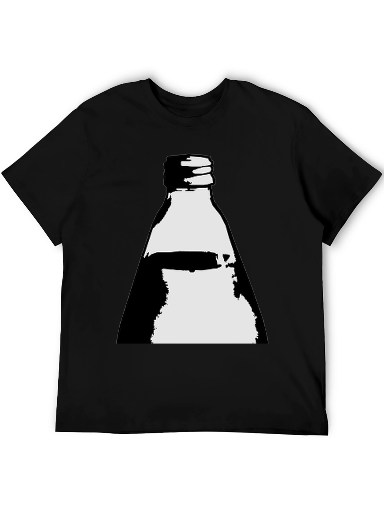 Bottle Graphic Tee - Black Cotton Blend