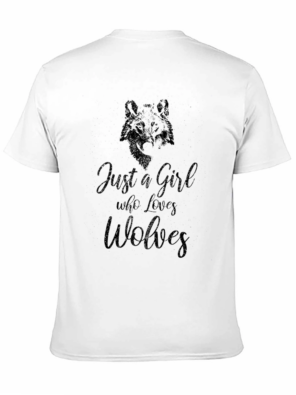 Just A Girl Who Loves Wolves Black T-Shirt