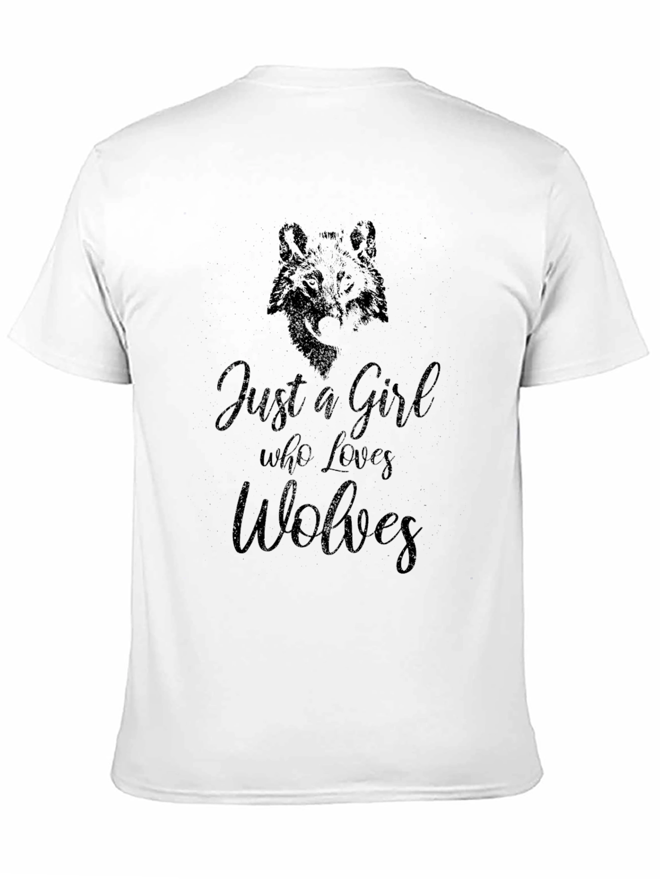 Just A Girl Who Loves Wolves Black T-Shirt