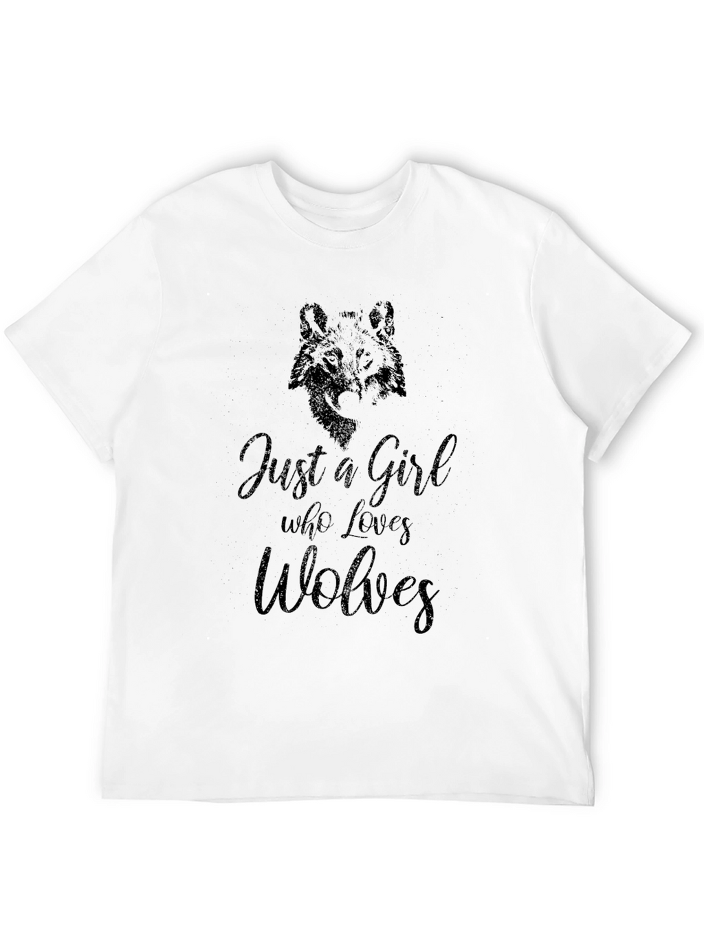 Just A Girl Who Loves Wolves Black T-Shirt