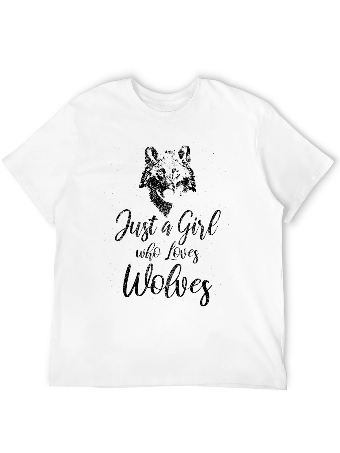 Just A Girl Who Loves Wolves Black T-Shirt