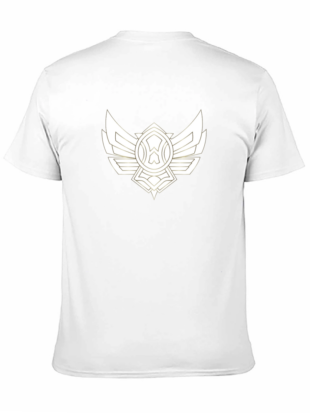 Black Tee with Artistic Gold Wing Design