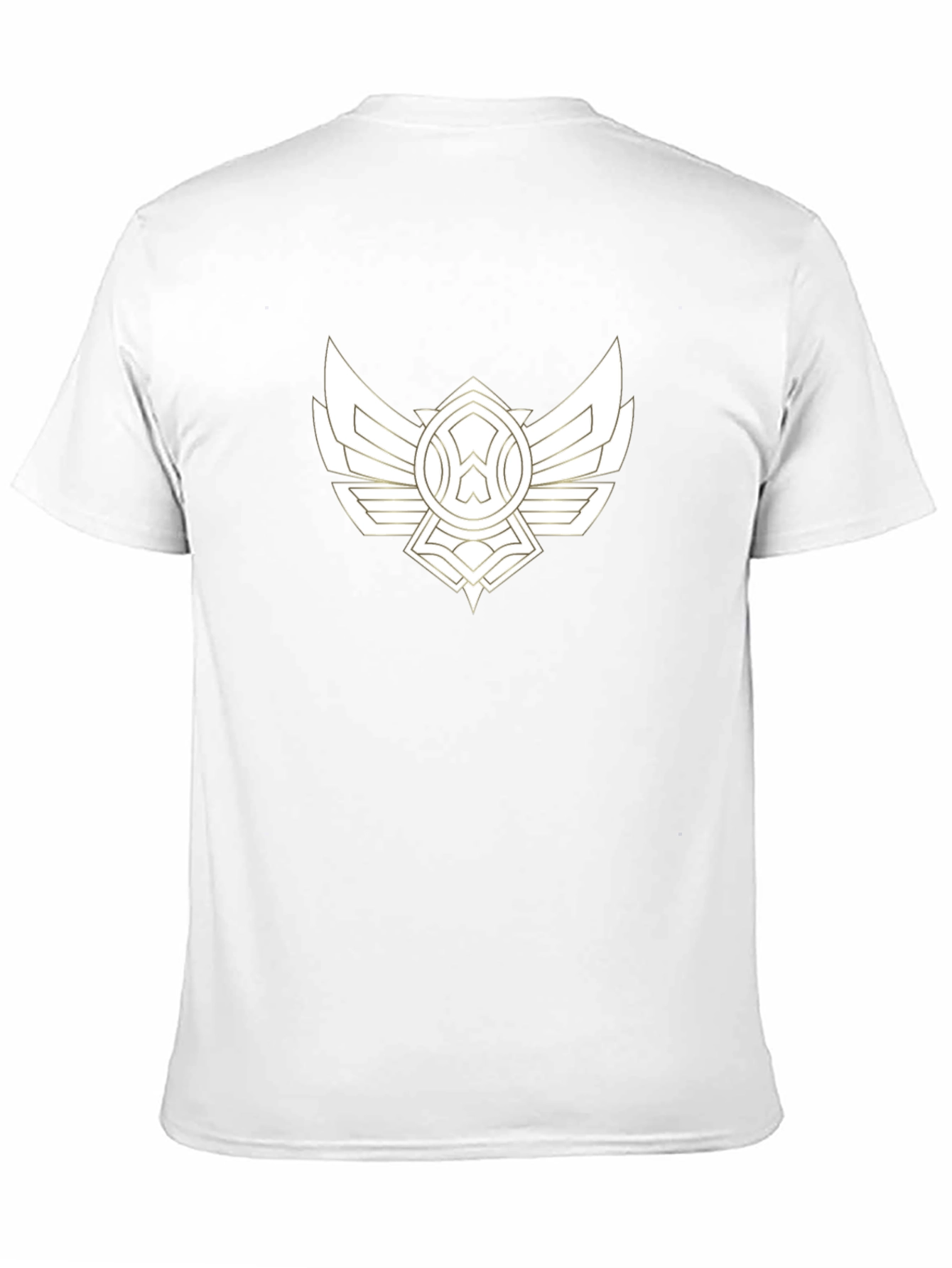 Black Tee with Artistic Gold Wing Design