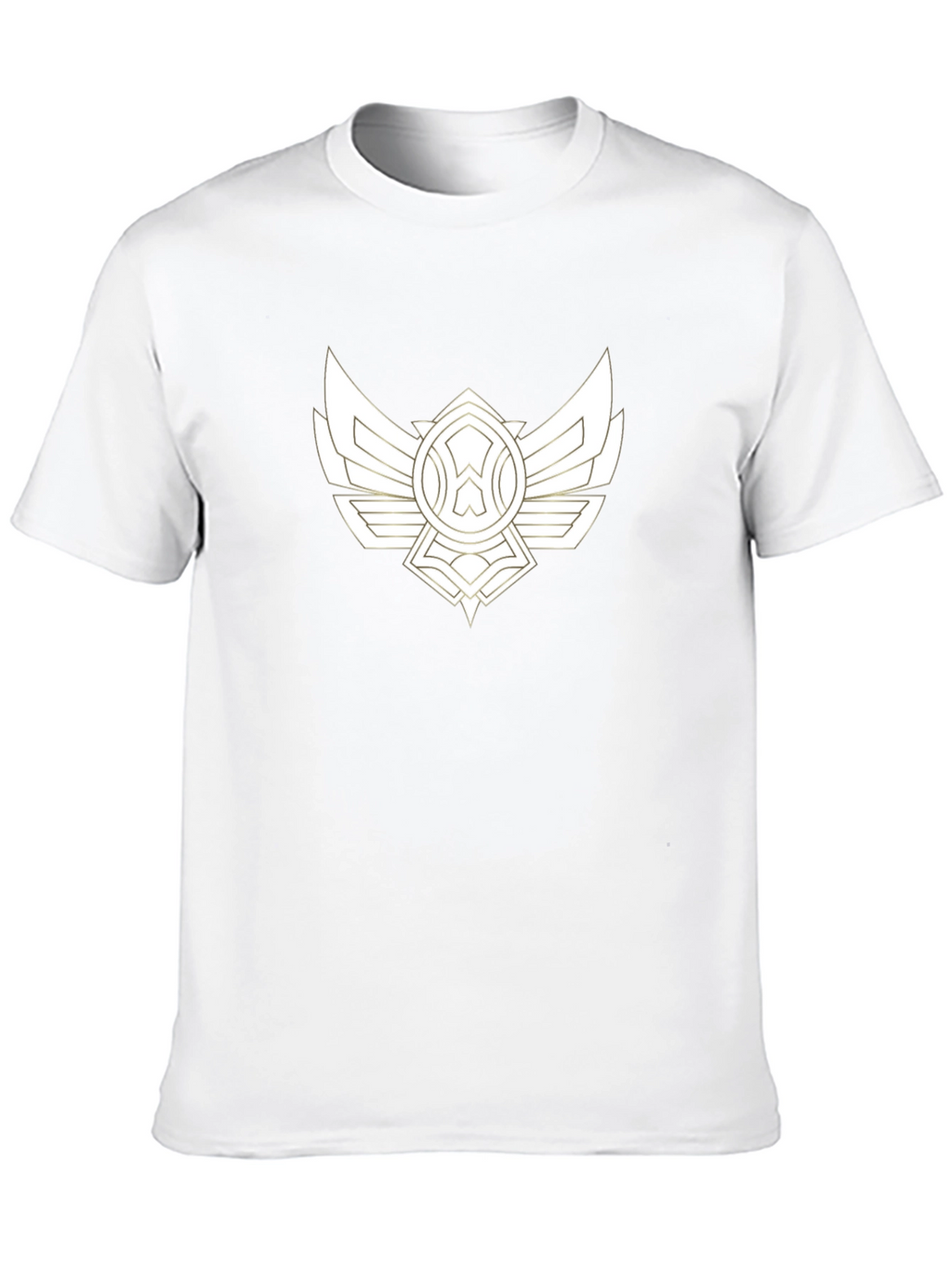 Black Tee with Artistic Gold Wing Design