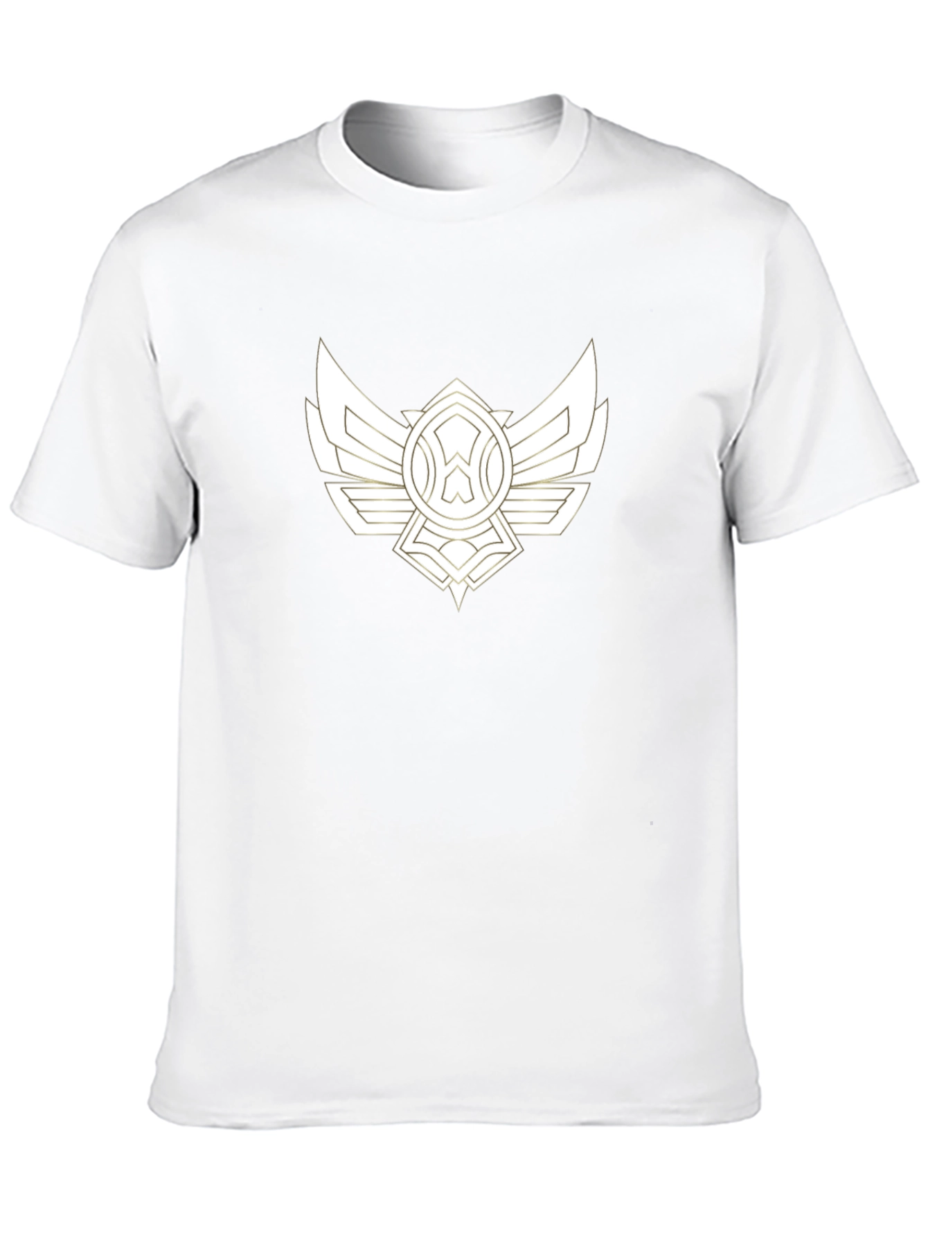 Black Tee with Artistic Gold Wing Design