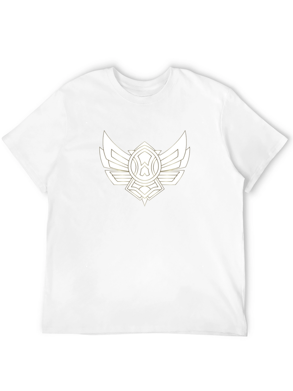 Black Tee with Artistic Gold Wing Design