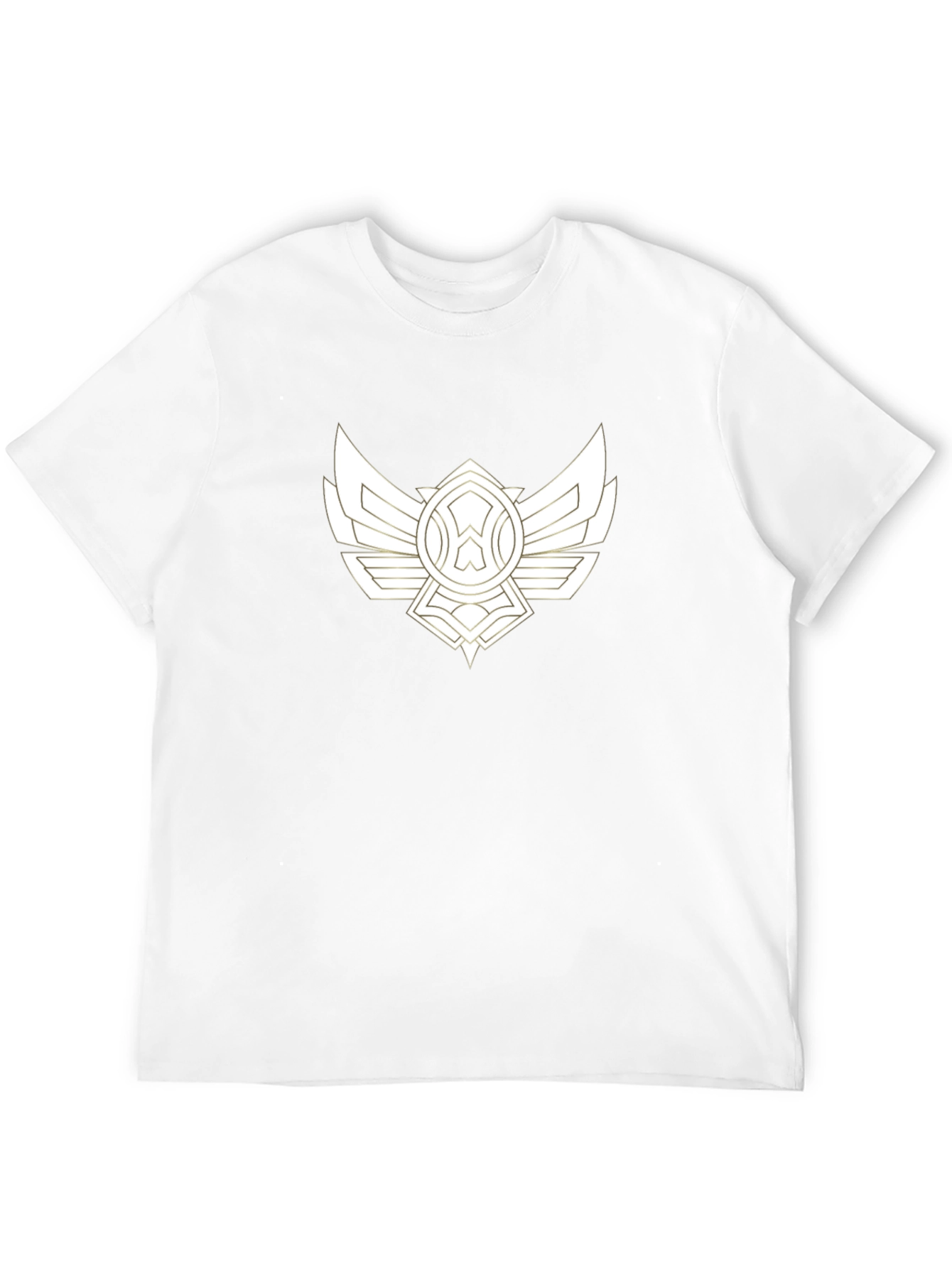 Black Tee with Artistic Gold Wing Design