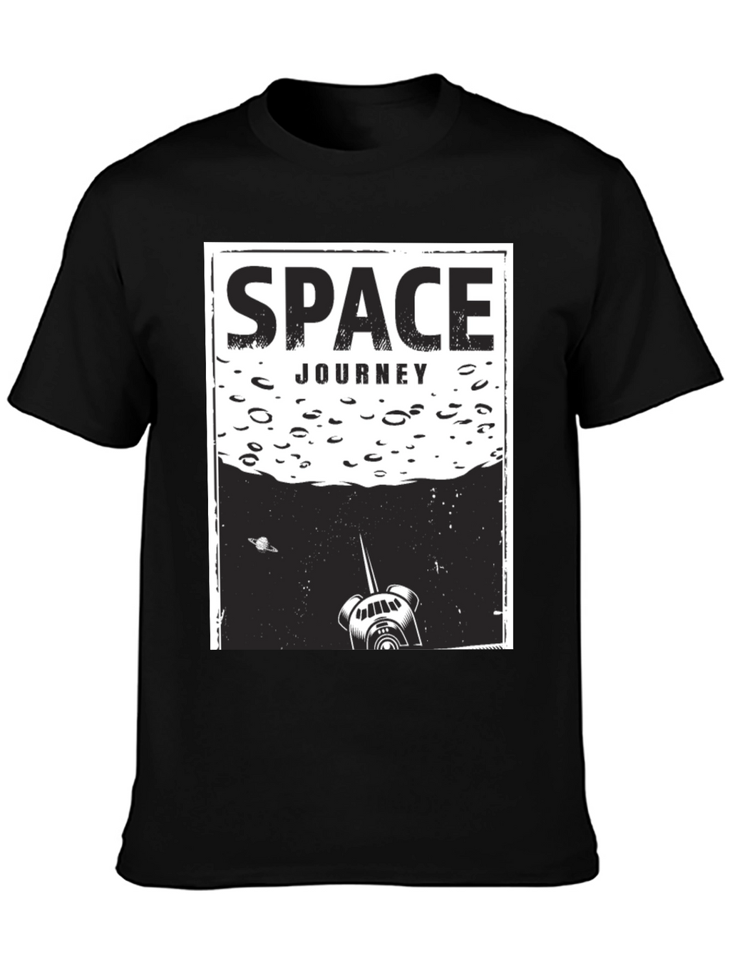 Space Journey Graphic T-Shirt - Unisex Black Tee