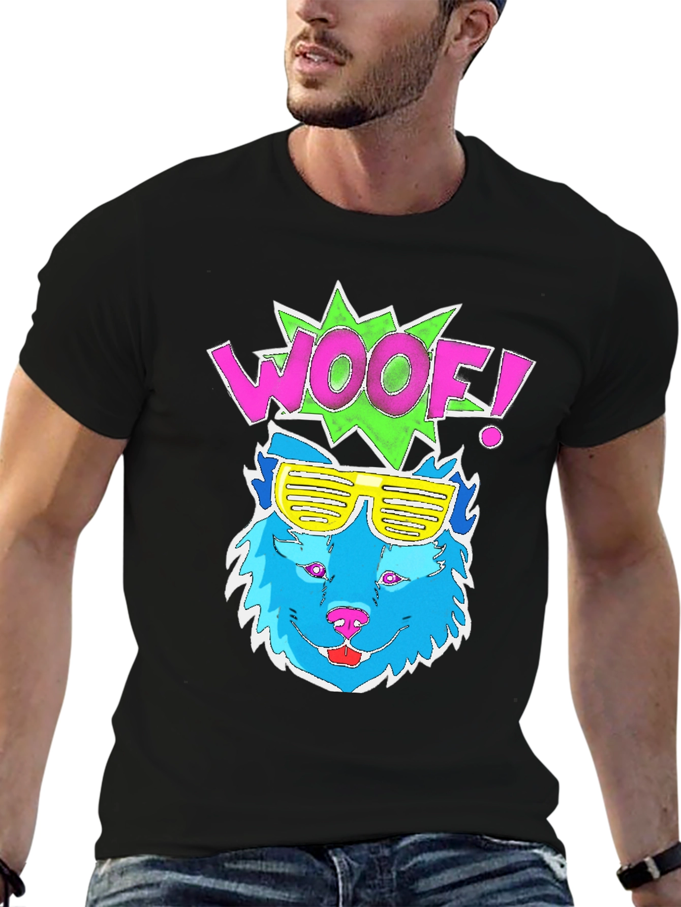 Woof! Dog Graphic Tee - Cool Shades