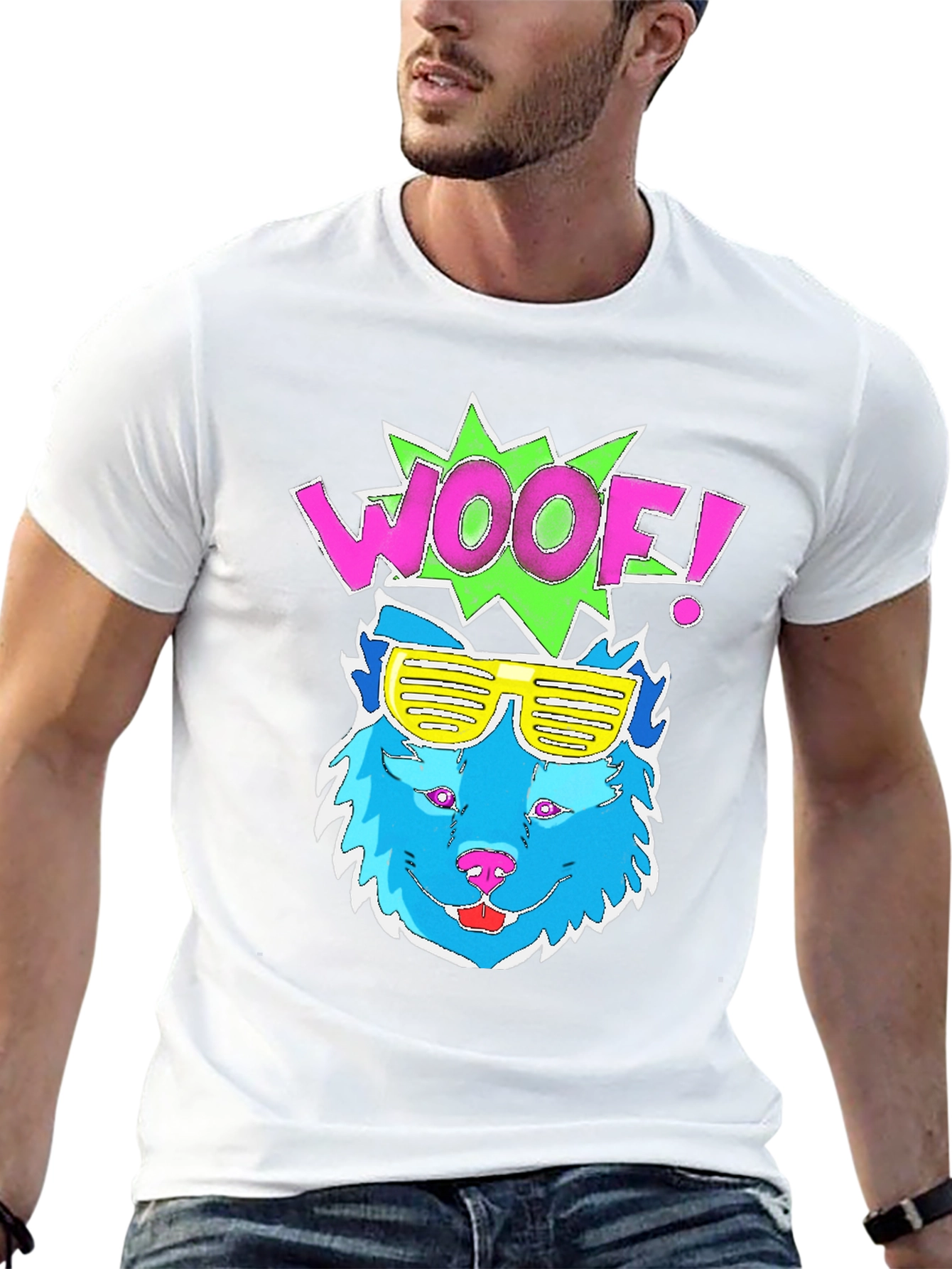 Woof! Dog Graphic Tee - Cool Shades