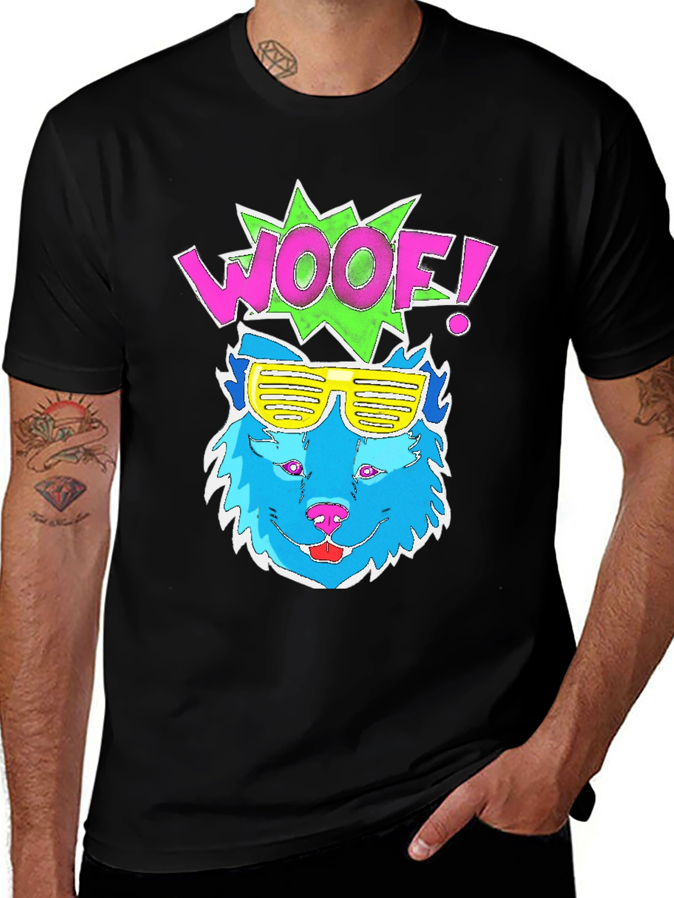 Woof! Dog Graphic Tee - Cool Shades