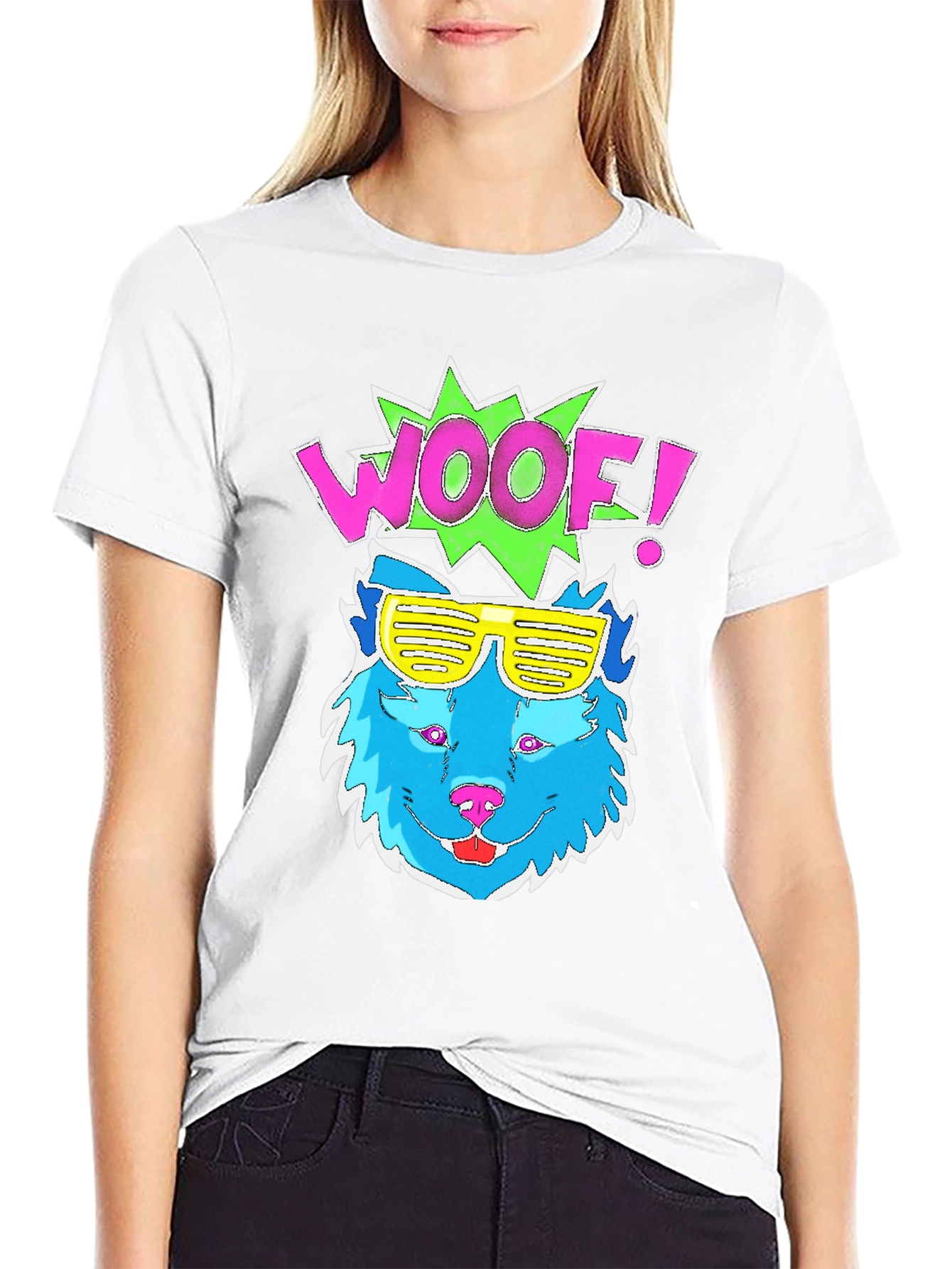 Woof! Dog Graphic Tee - Cool Shades