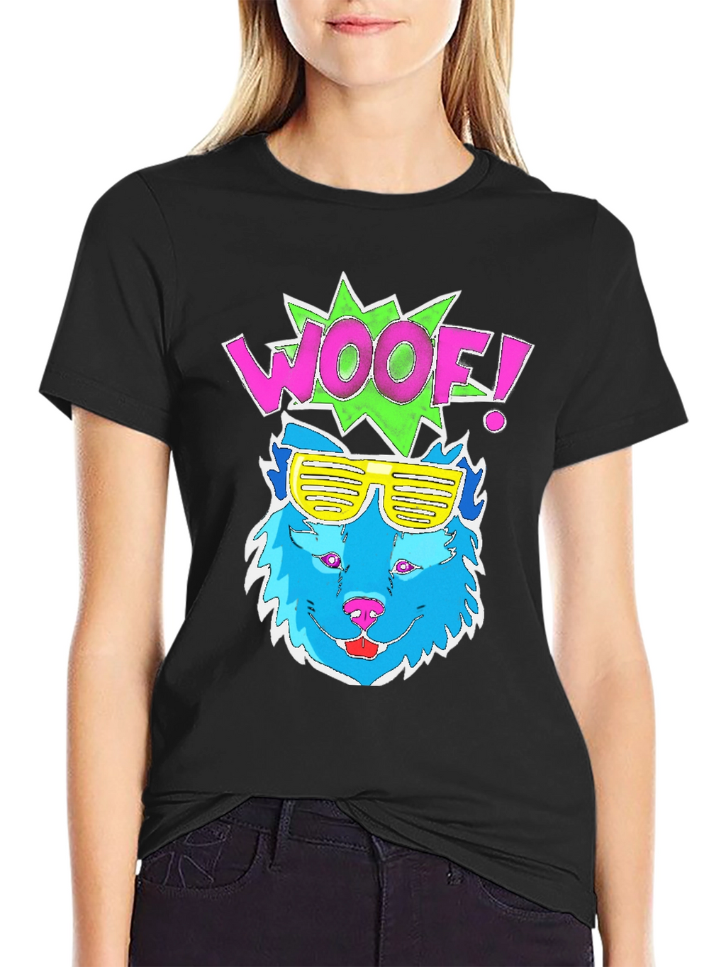 Woof! Dog Graphic Tee - Cool Shades