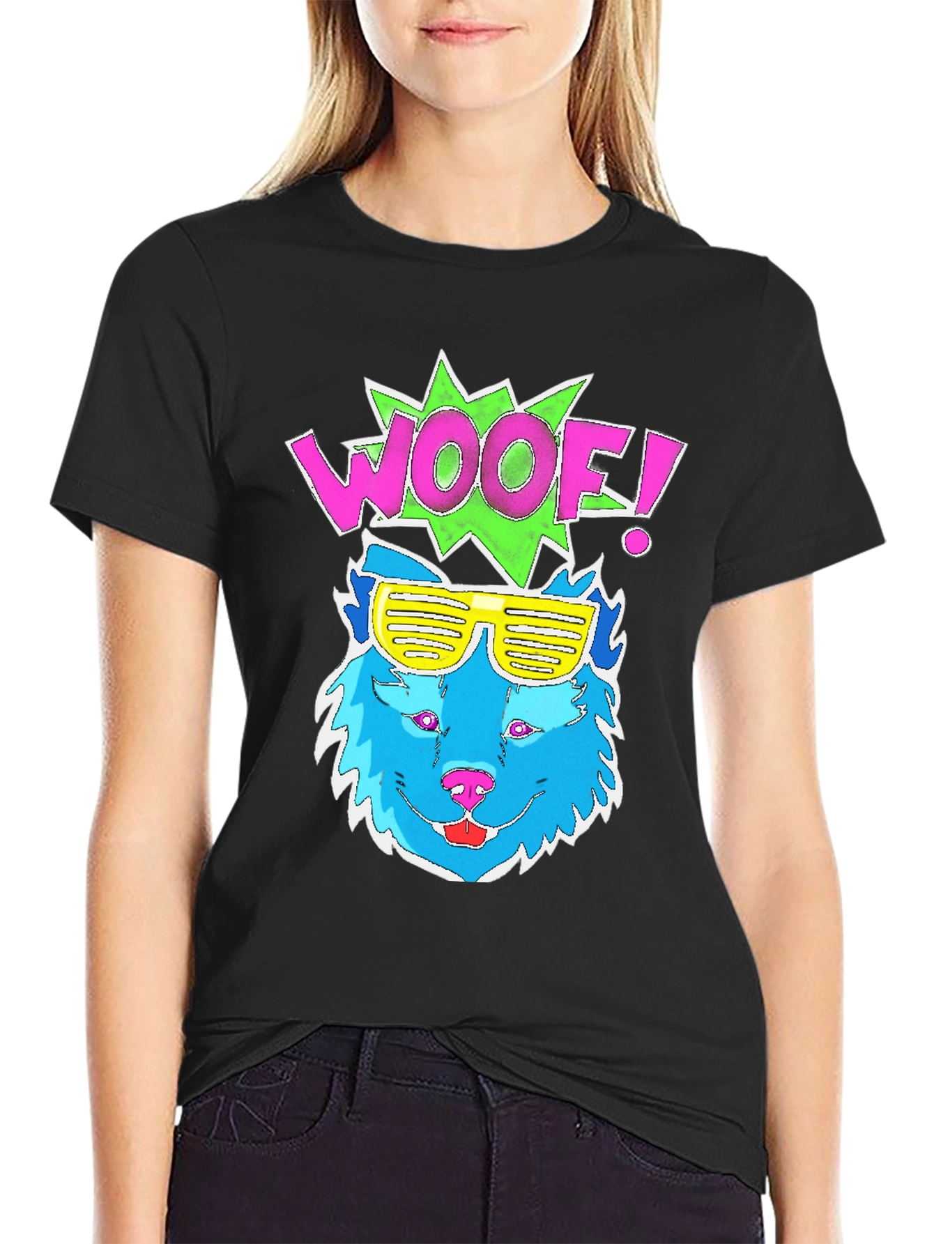 Woof! Dog Graphic Tee - Cool Shades