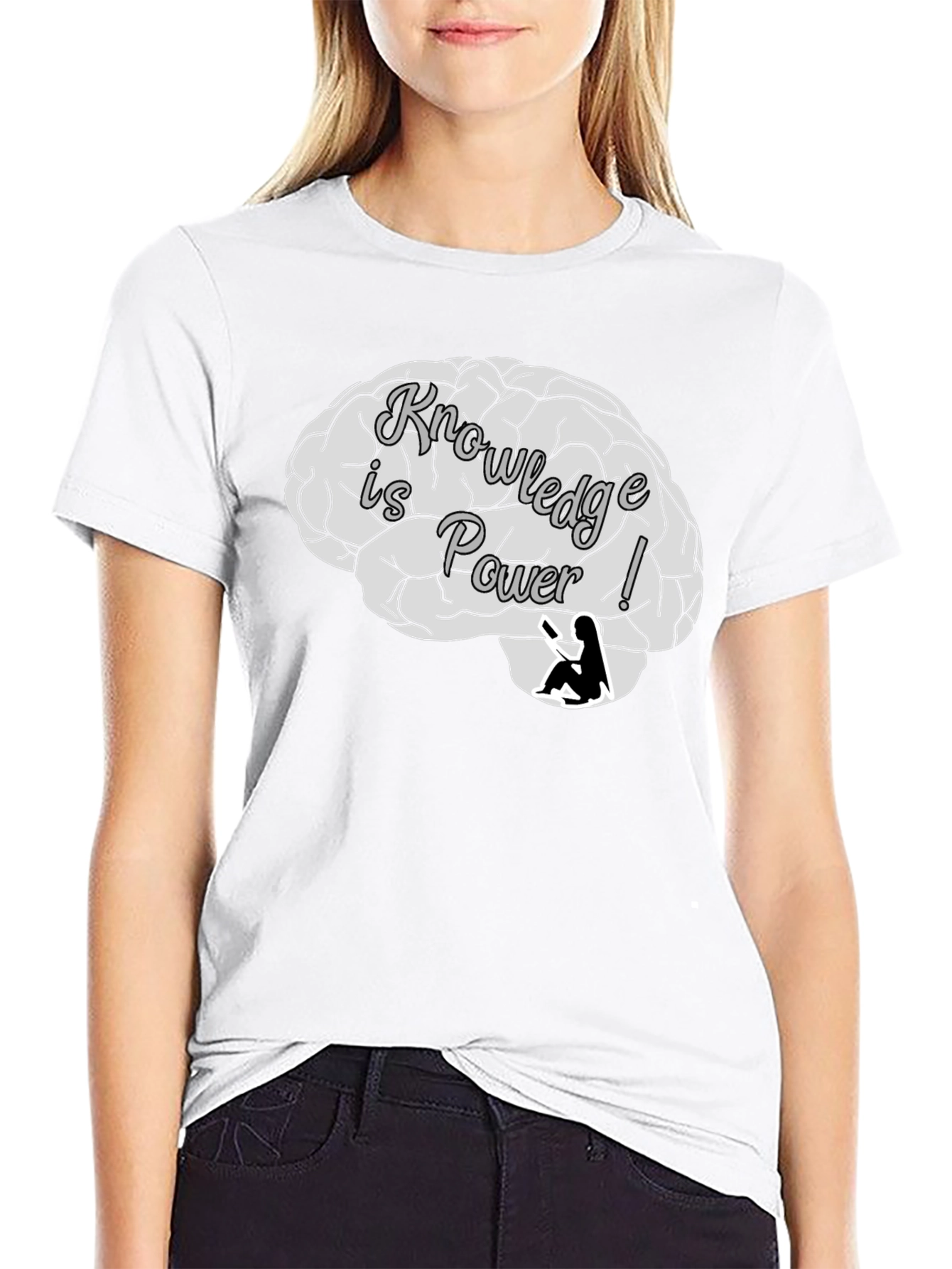 Knowledge is Power Brain Graphic T-Shirt