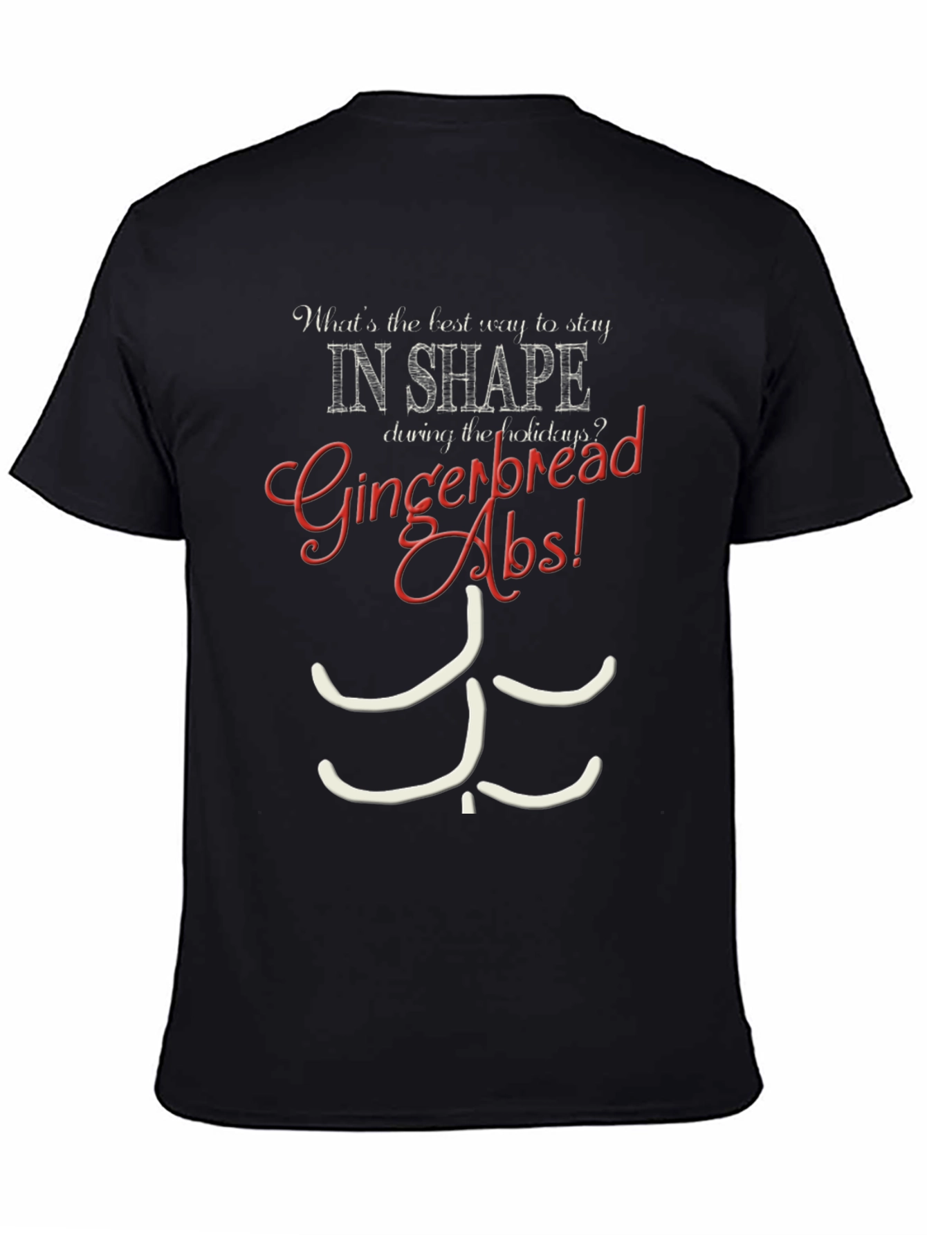 Gingerbread Abs Graphic T-Shirt - Holiday Fitness Humor