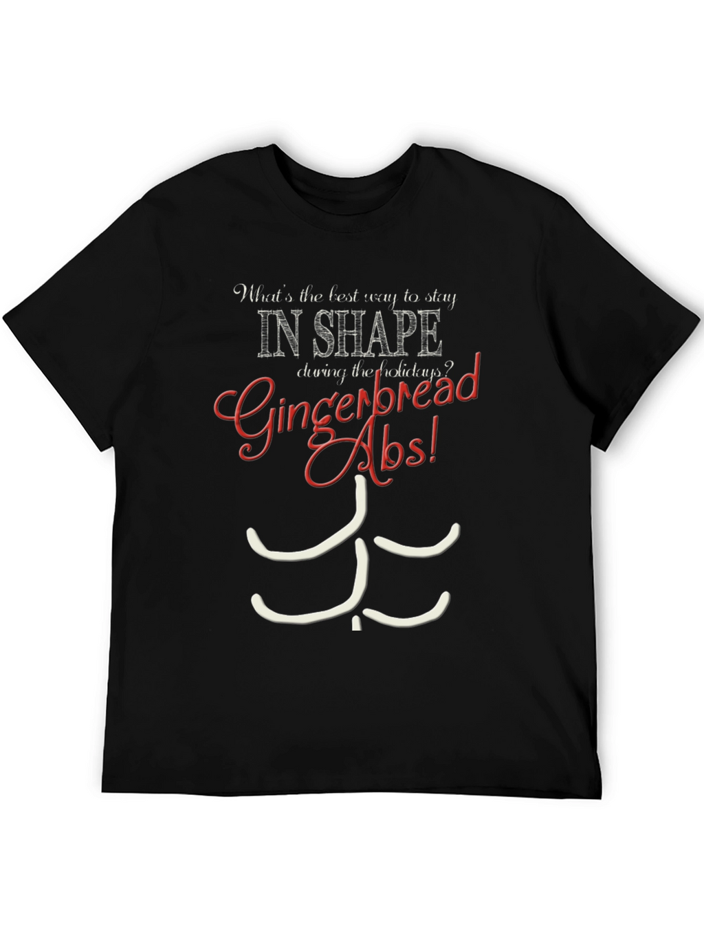 Gingerbread Abs Graphic T-Shirt - Holiday Fitness Humor