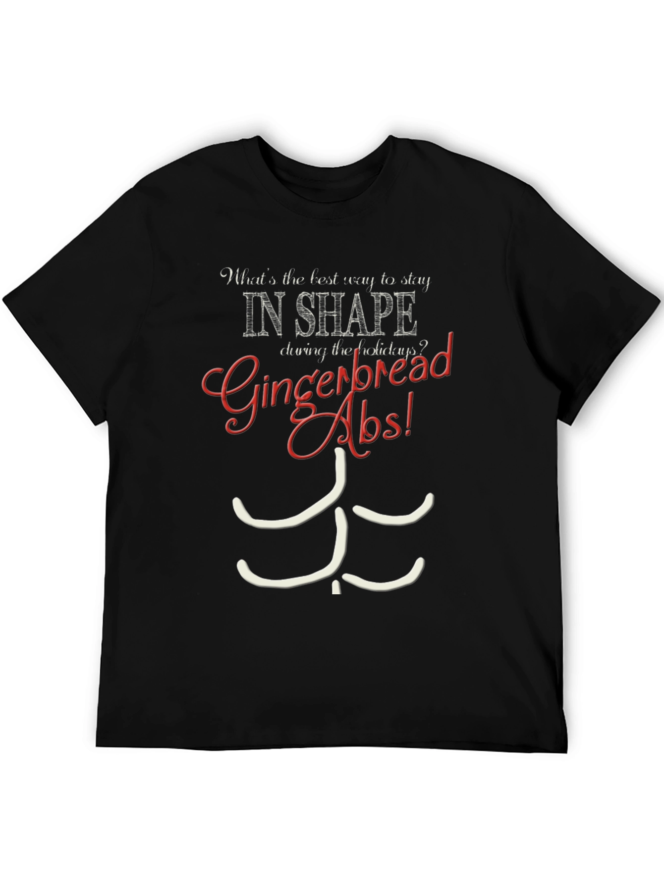 Gingerbread Abs Graphic T-Shirt - Holiday Fitness Humor