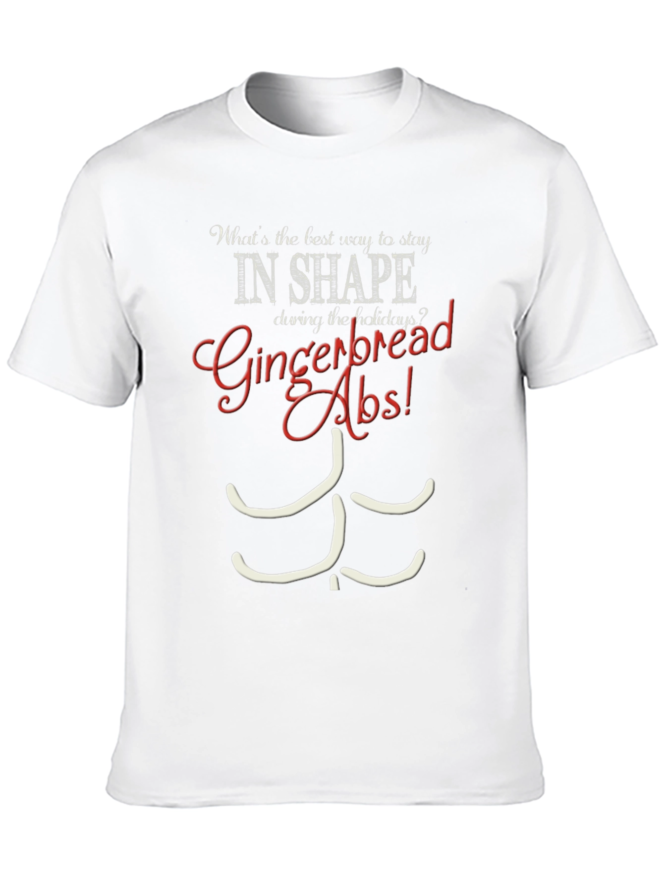 Gingerbread Abs Graphic T-Shirt - Holiday Fitness Humor