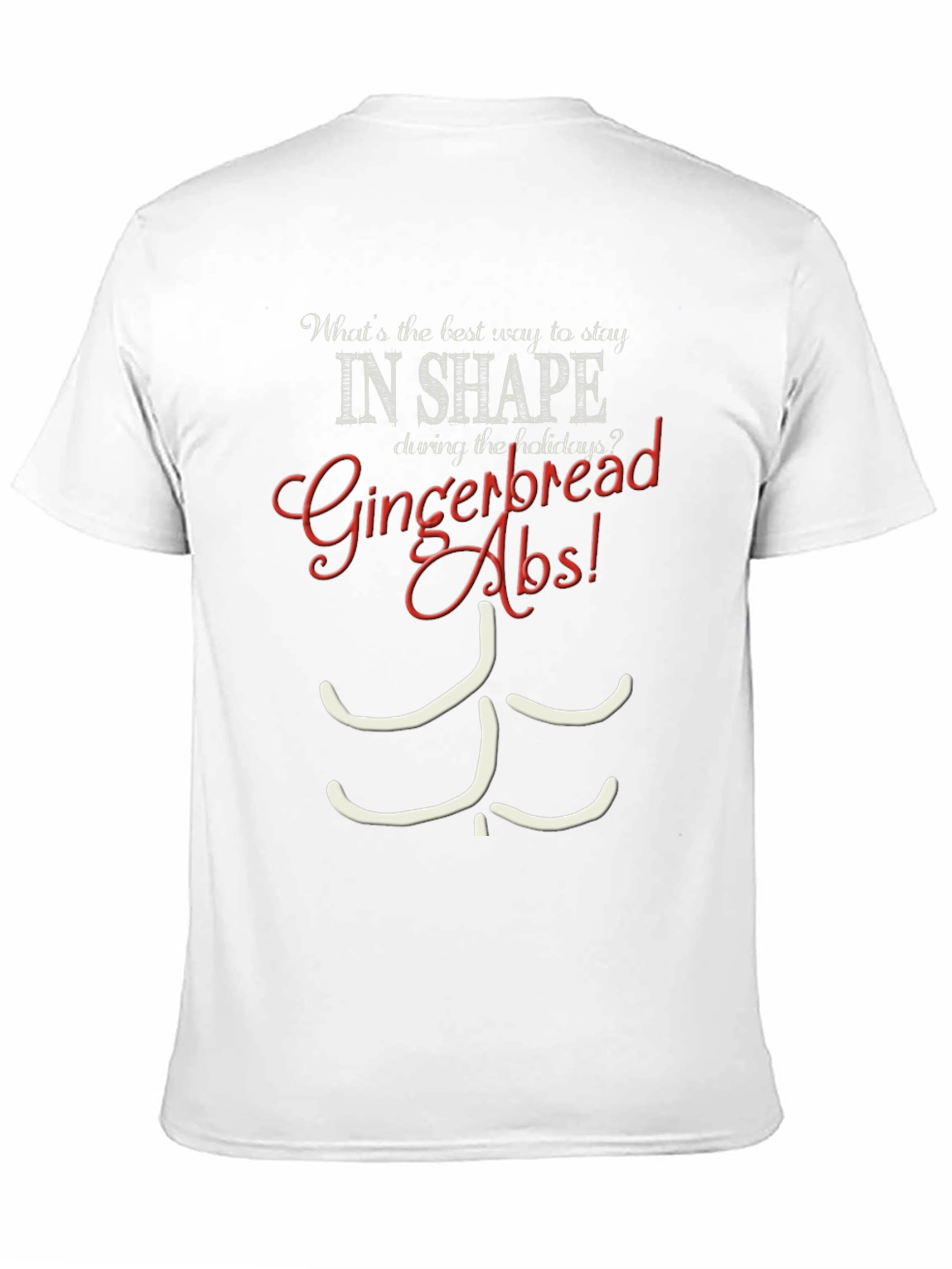 Gingerbread Abs Graphic T-Shirt - Holiday Fitness Humor