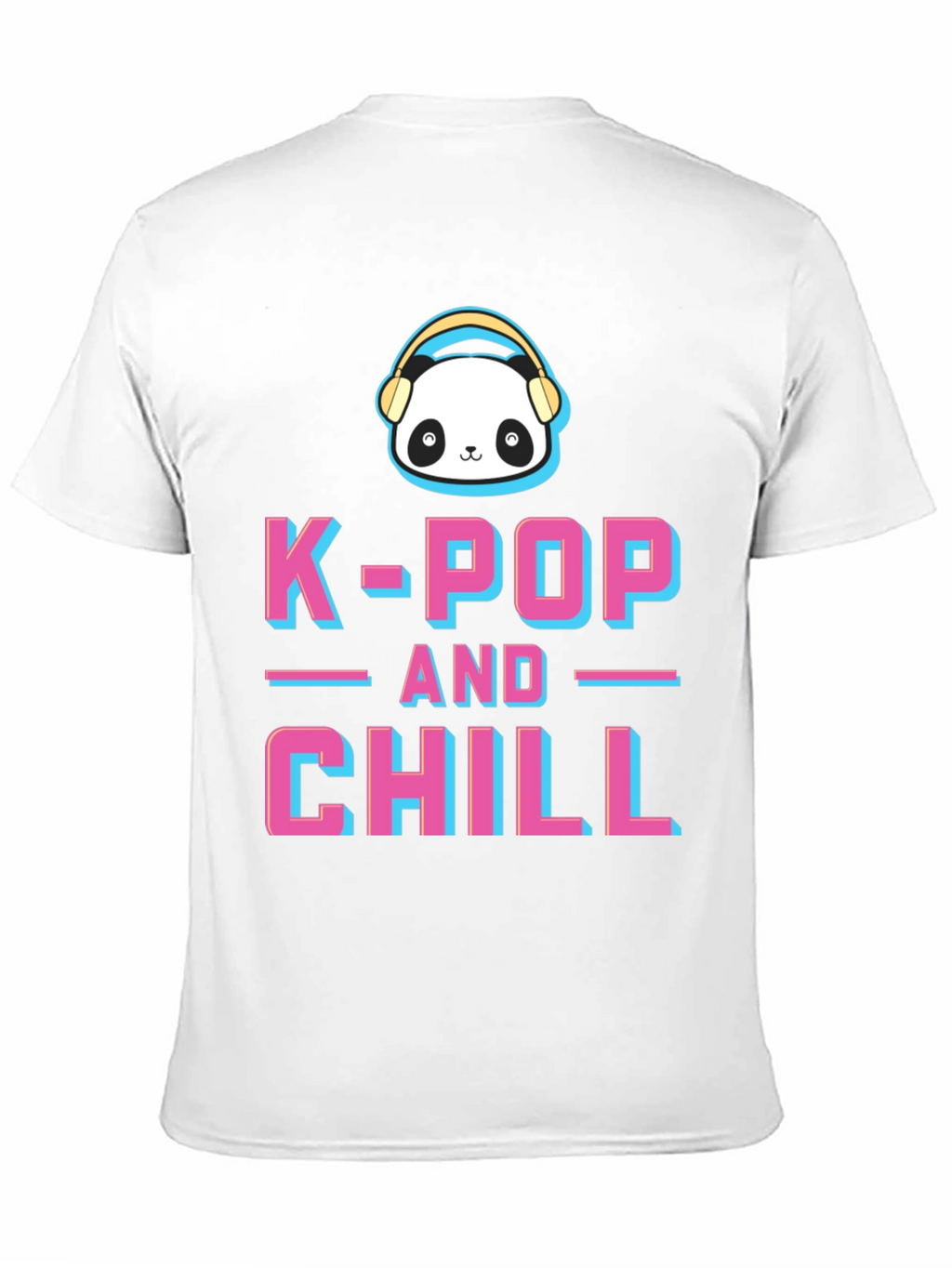 K-Pop and Chill Graphic Tee - Panda with Headphones