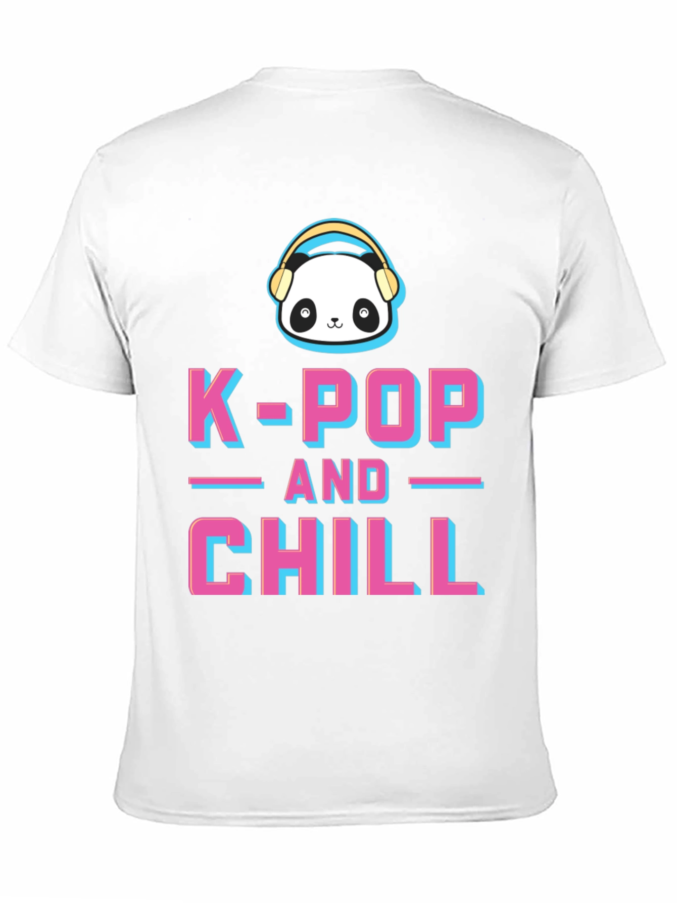 K-Pop and Chill Graphic Tee - Panda with Headphones