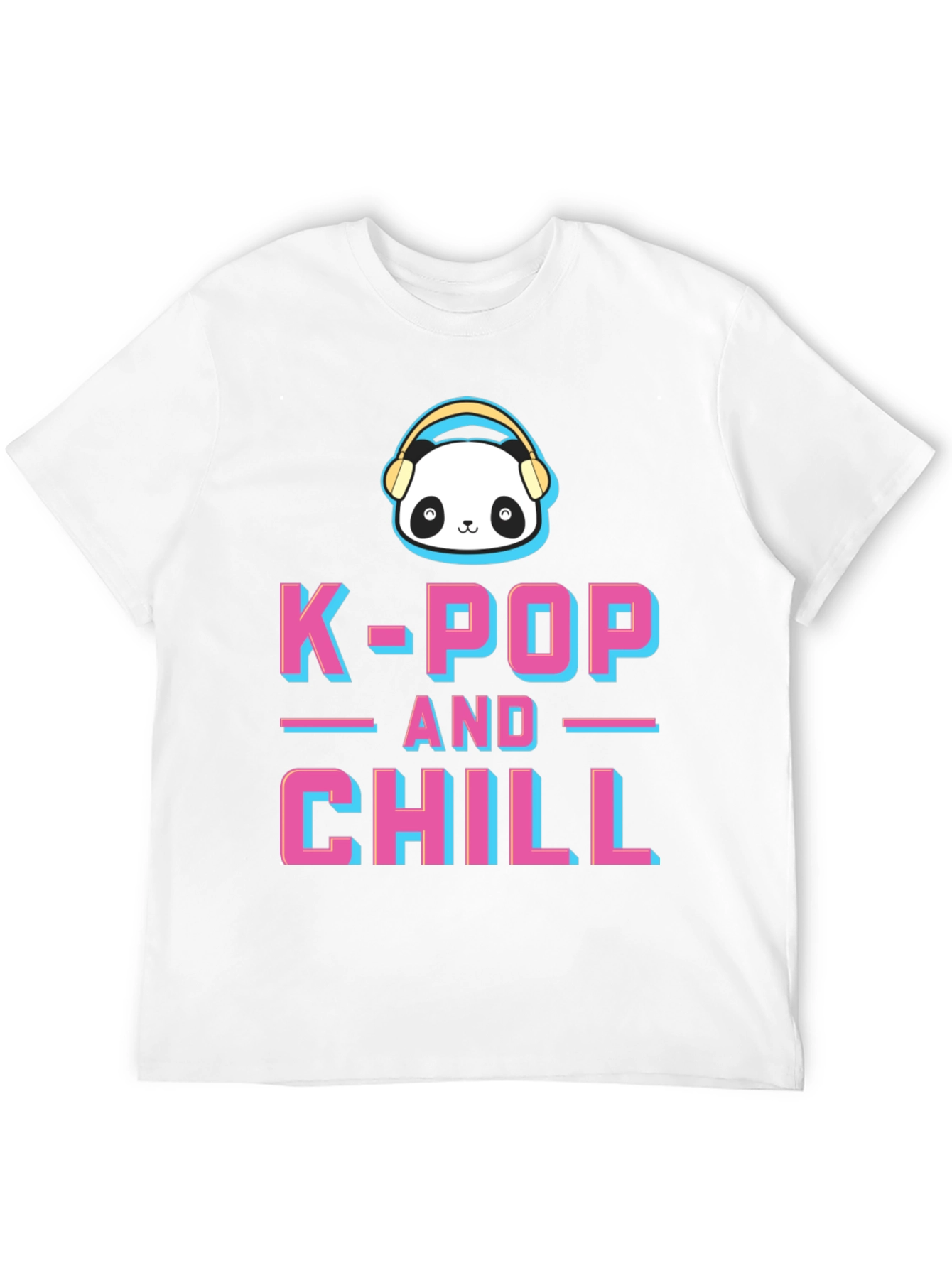 K-Pop and Chill Graphic Tee - Panda with Headphones