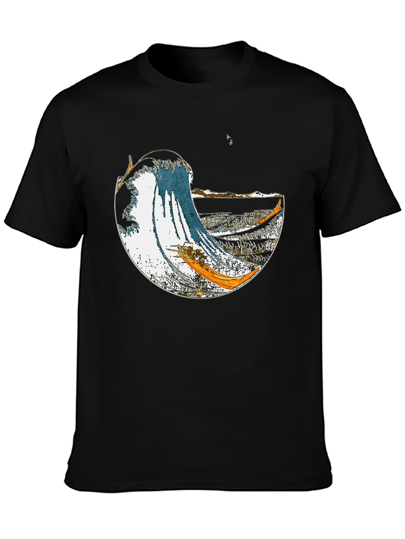 Great Wave Graphic Tee - Stylish Cotton Blend