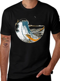 Great Wave Graphic Tee - Stylish Cotton Blend