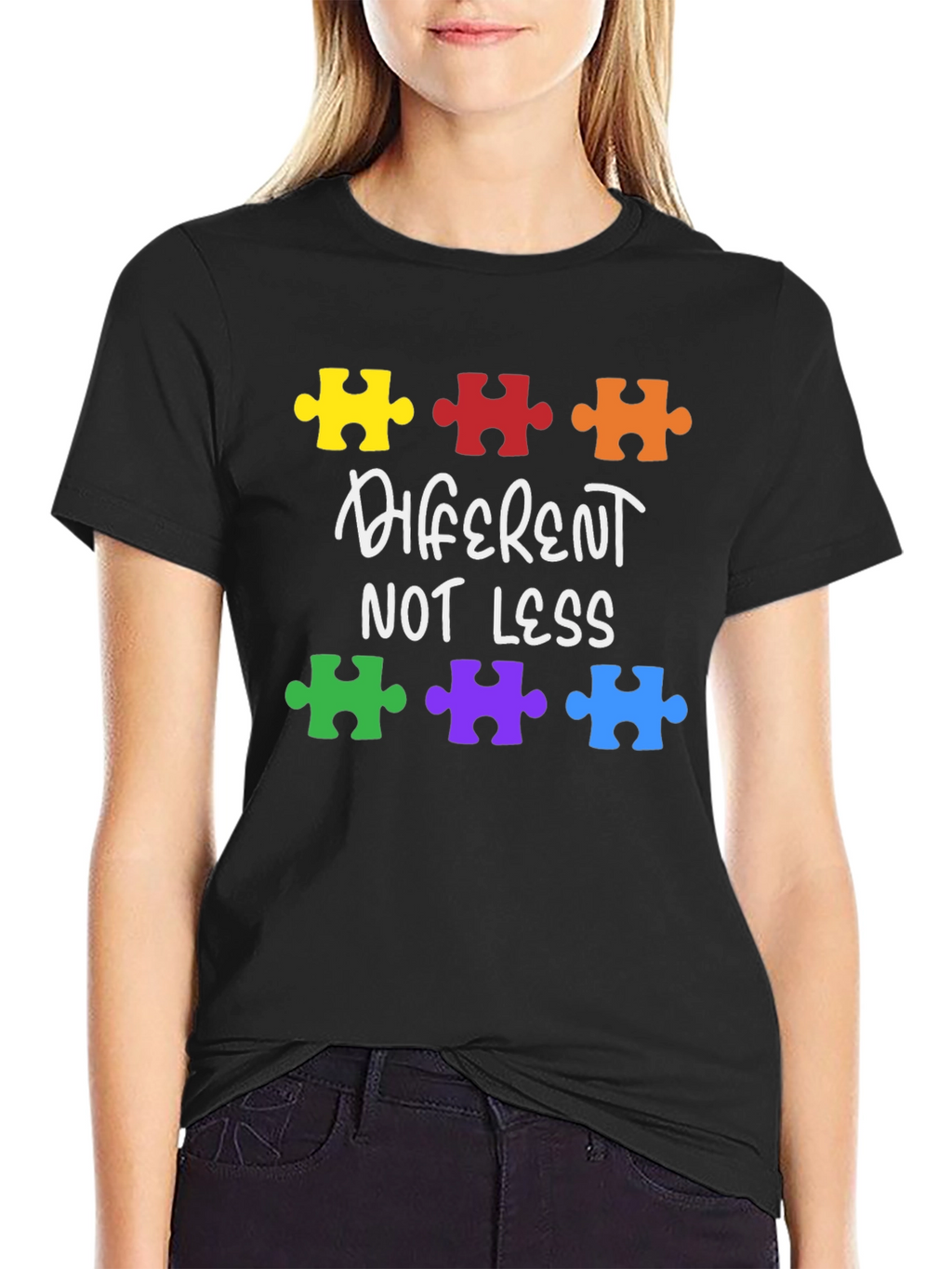 Autism Awareness Puzzle T-Shirt - Different Not Less
