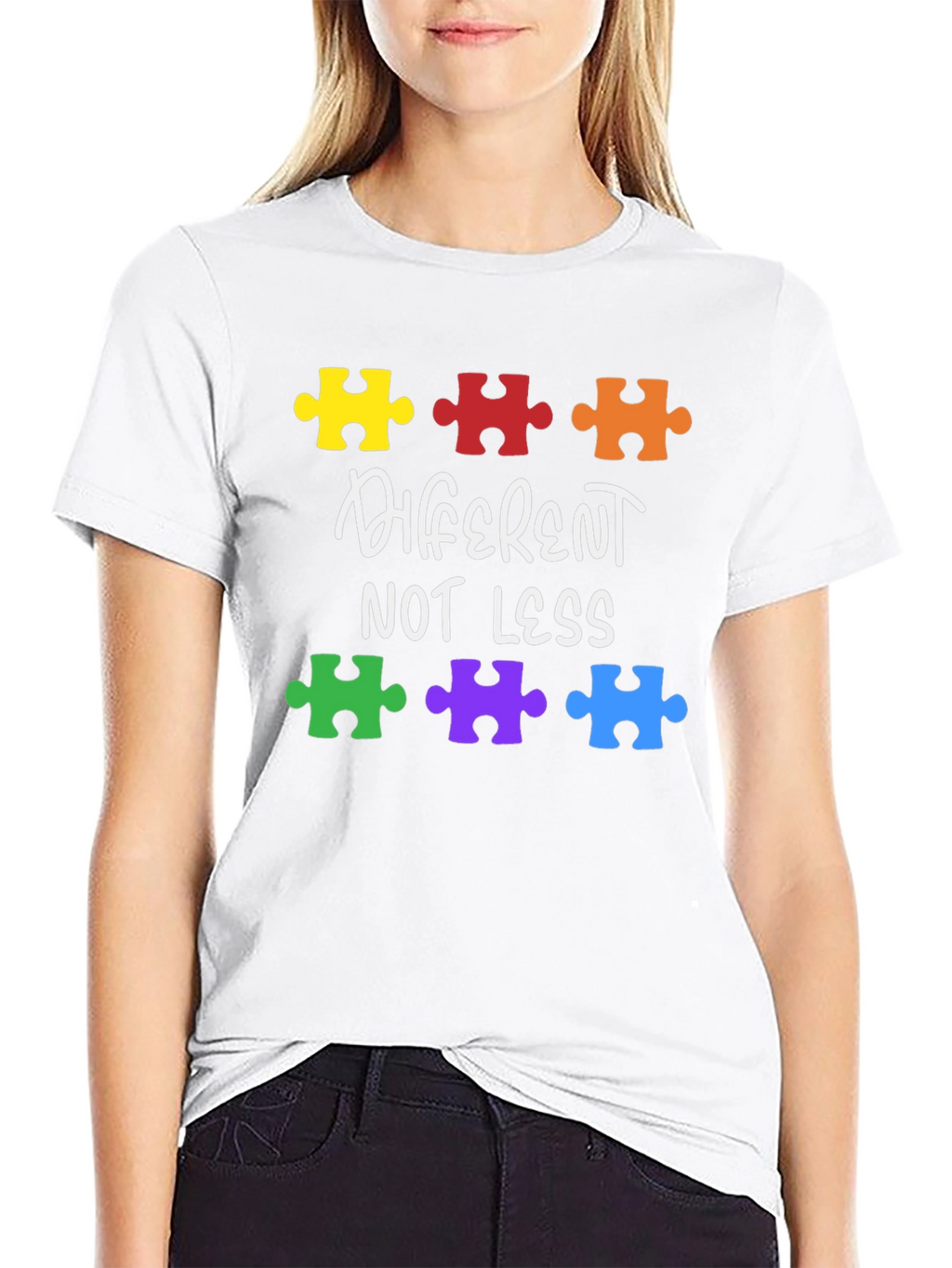 Autism Awareness Puzzle T-Shirt - Different Not Less