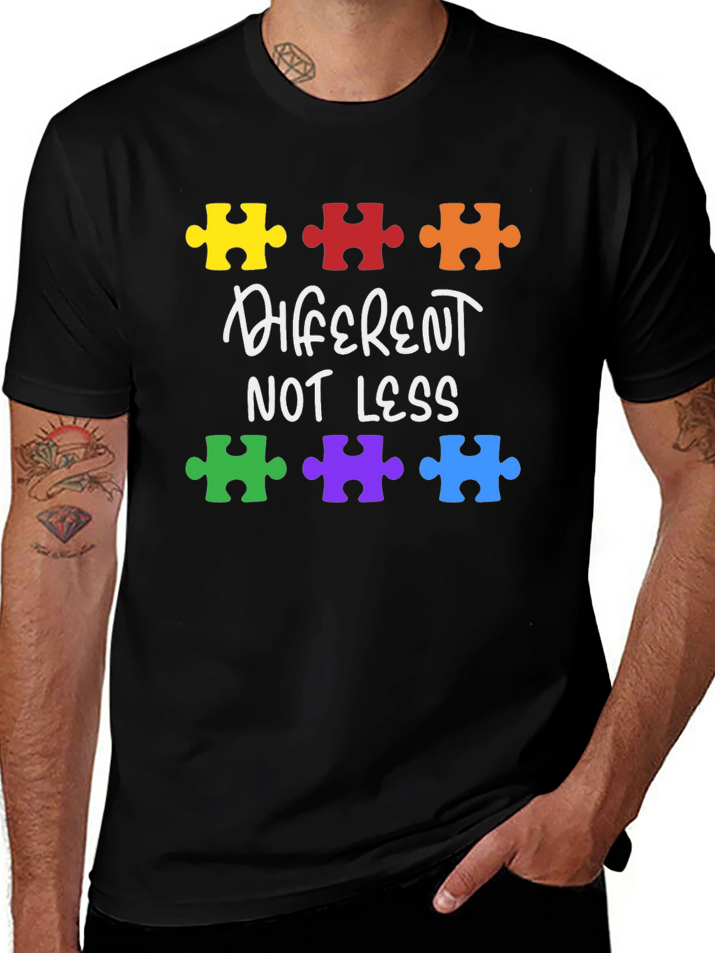 Autism Awareness Puzzle T-Shirt - Different Not Less