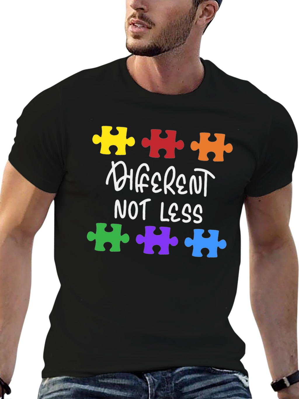 Autism Awareness Puzzle T-Shirt - Different Not Less