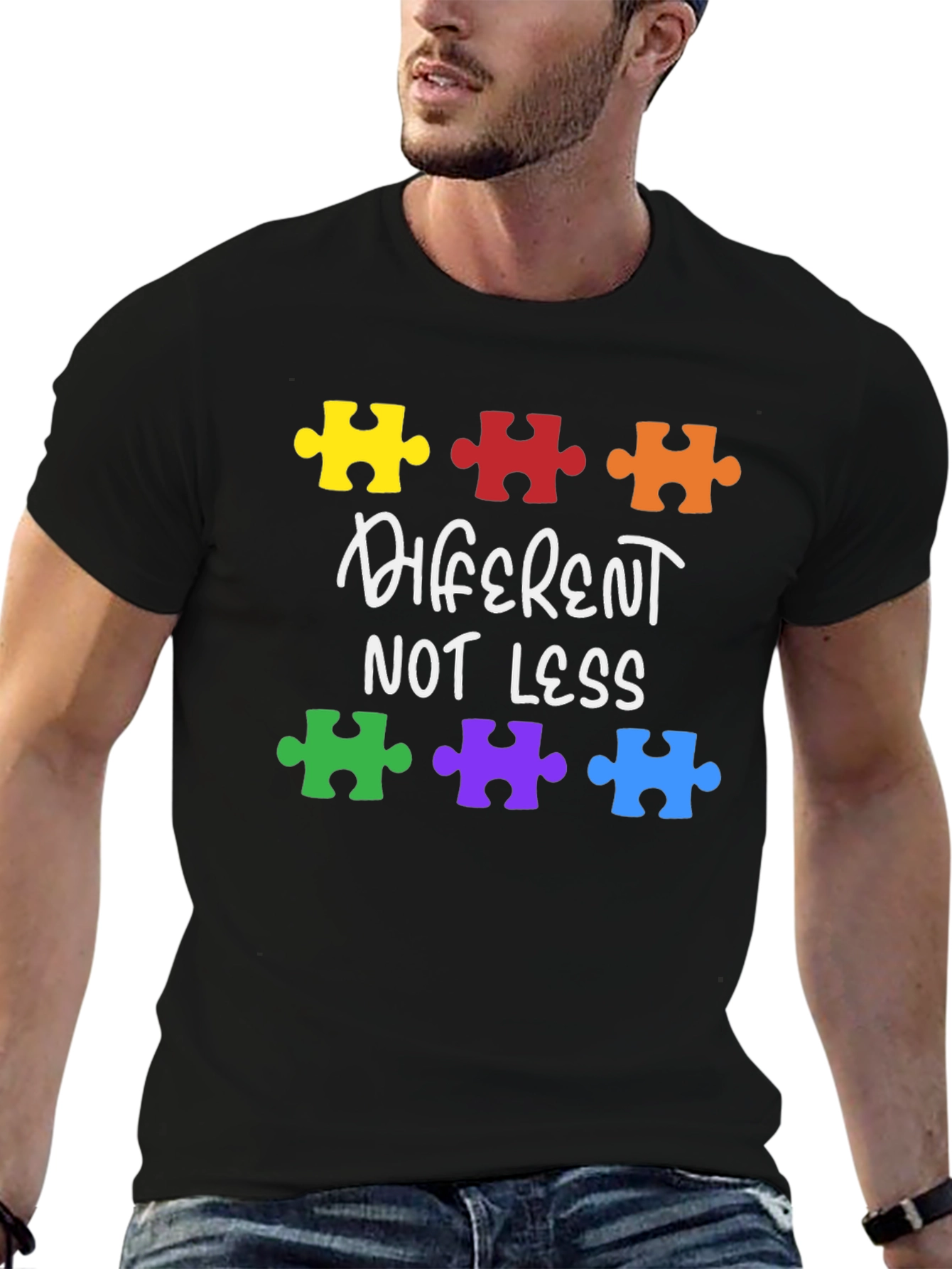 Autism Awareness Puzzle T-Shirt - Different Not Less