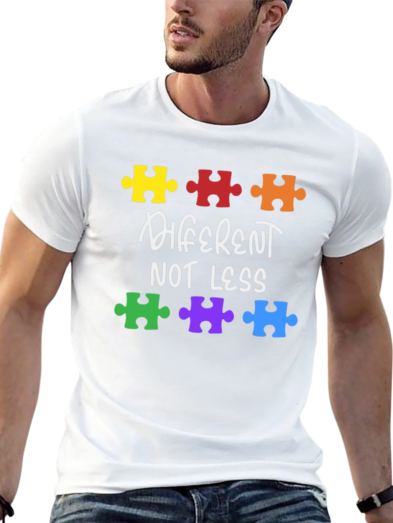 Autism Awareness Puzzle T-Shirt - Different Not Less