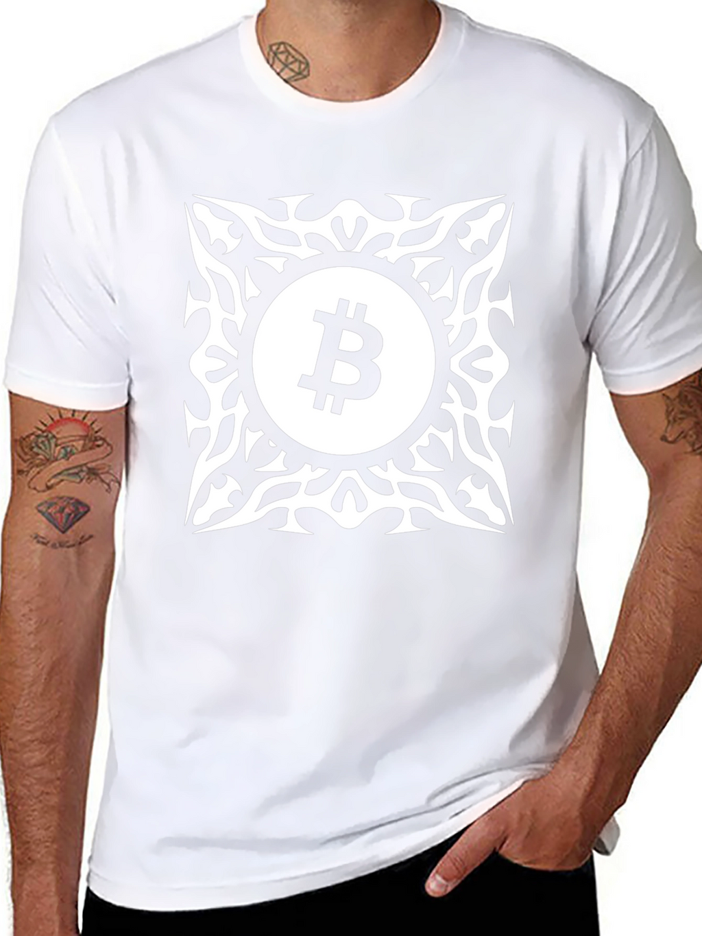Bitcoin Tribal Graphic Tee - Crypto Fashion