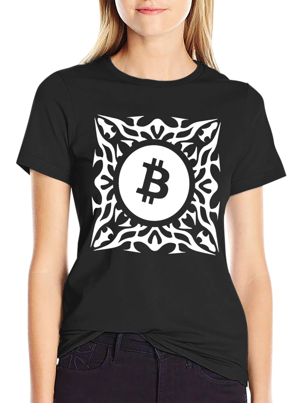 Bitcoin Tribal Graphic Tee - Crypto Fashion